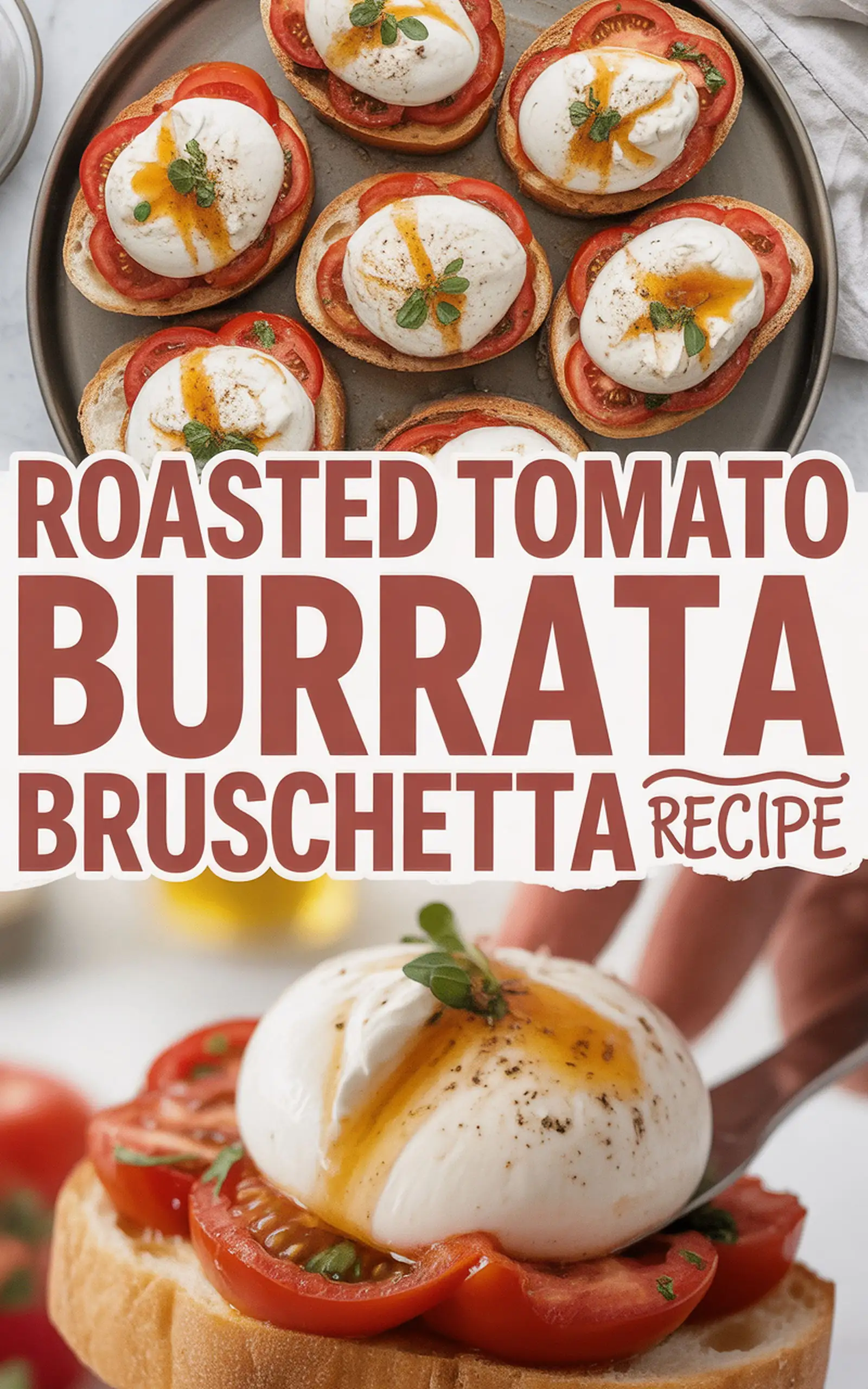Roasted Tomato Burrata Bruschetta Recipe - easy recipe with step by step instructions