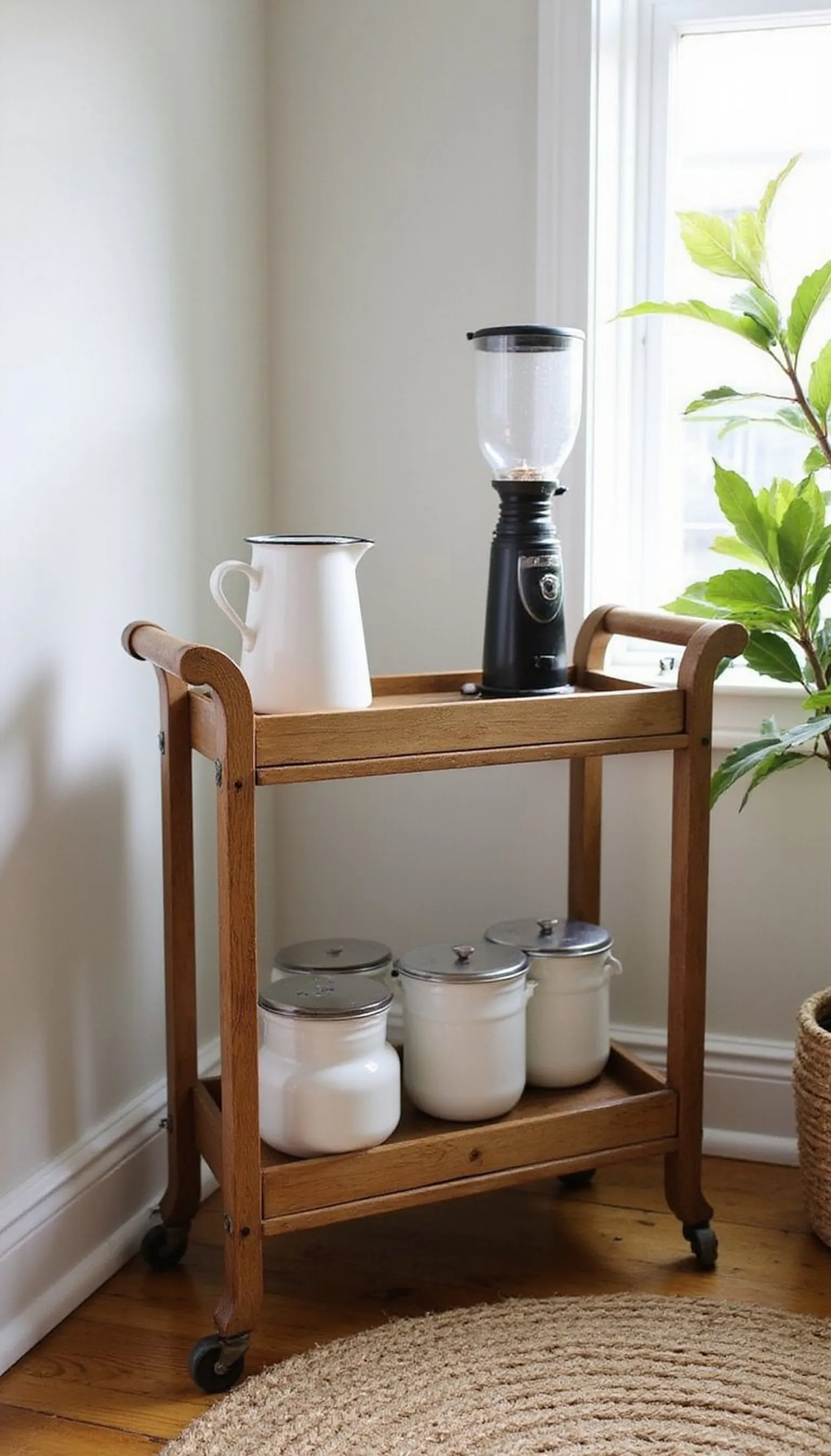 Corner Coffee Cart: Mobile Rustic Charm?