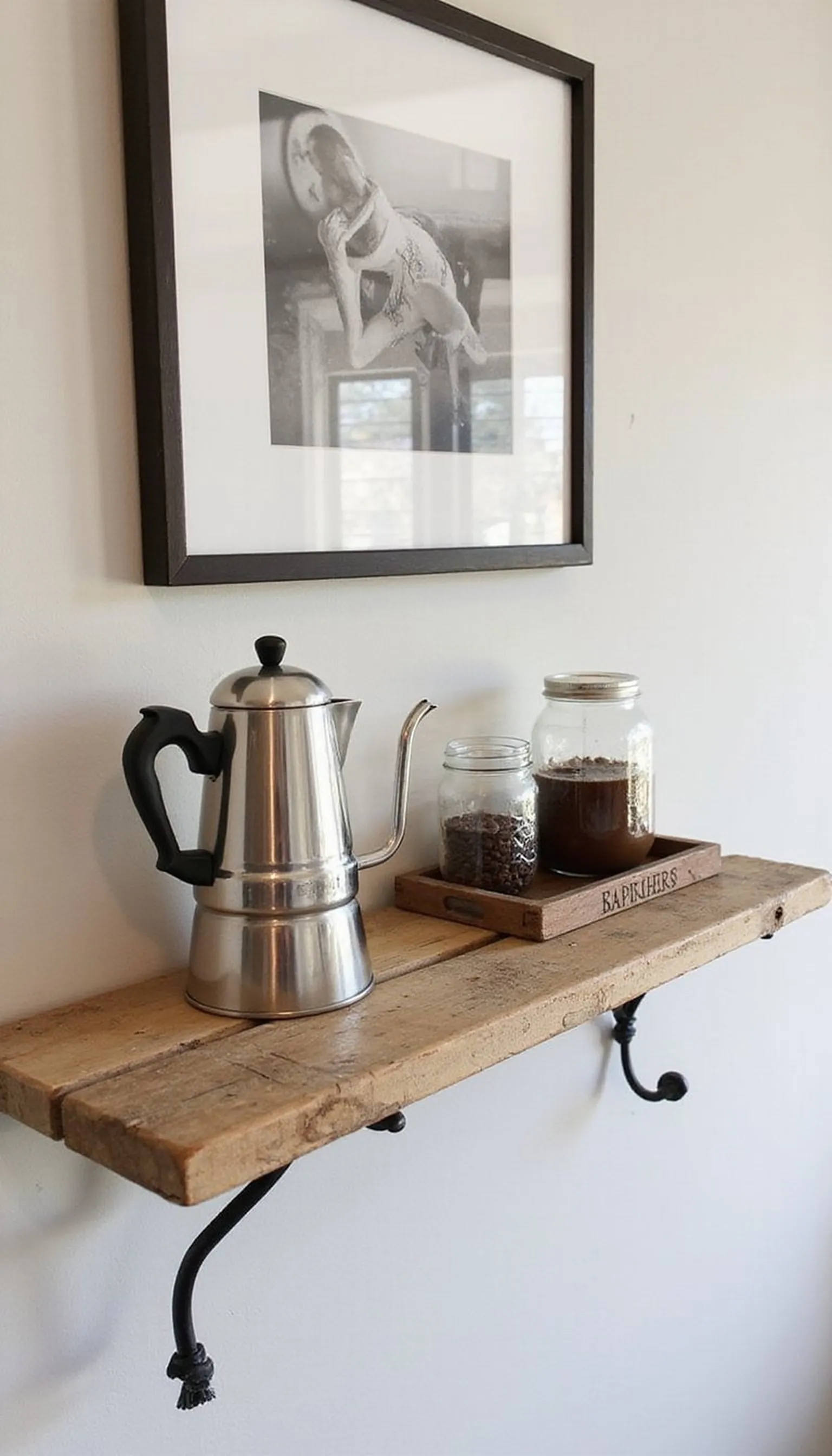 Pallet coffee ledge bringing rustic character home