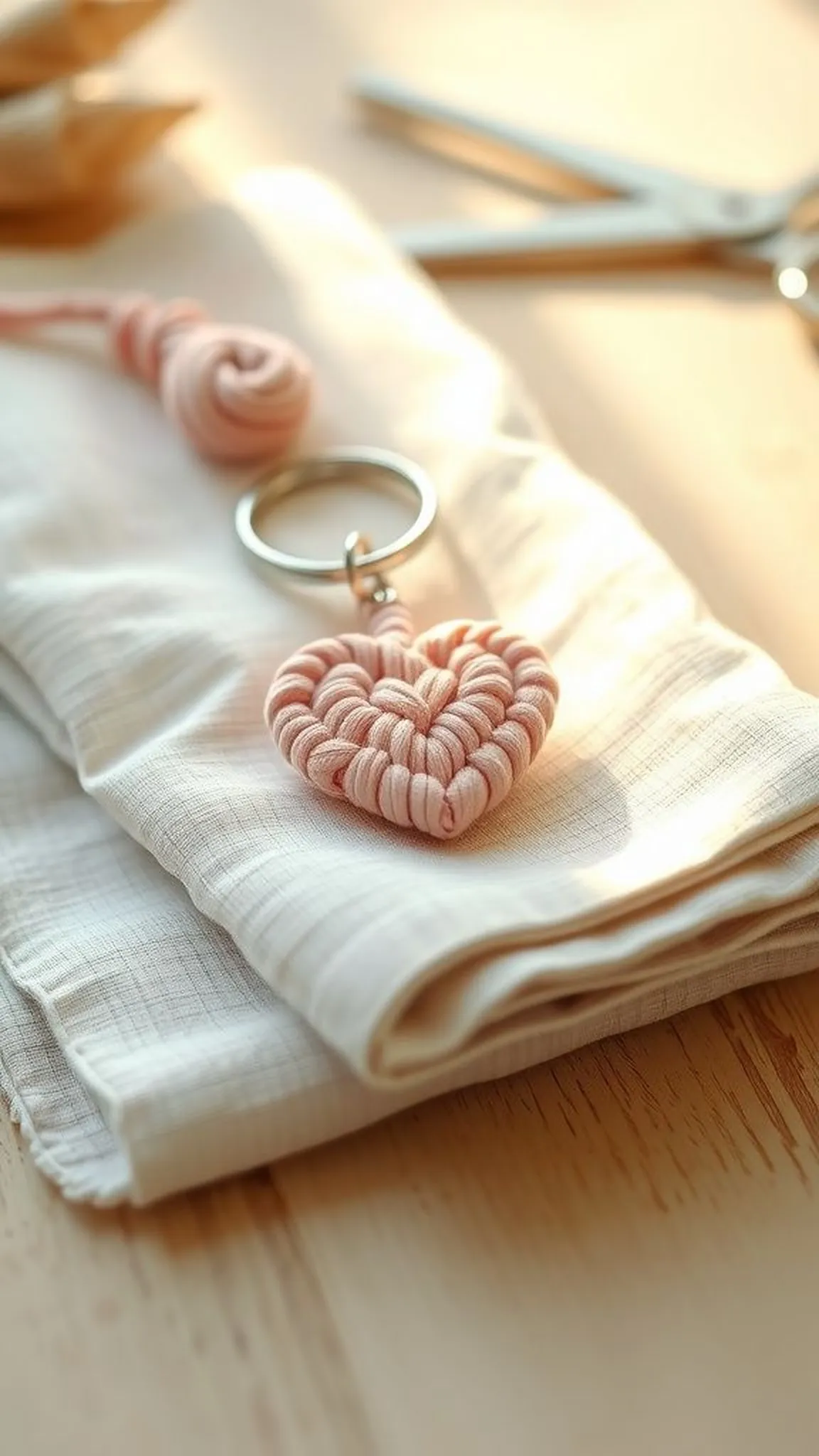 Heart motif keychain for sweet gifts
