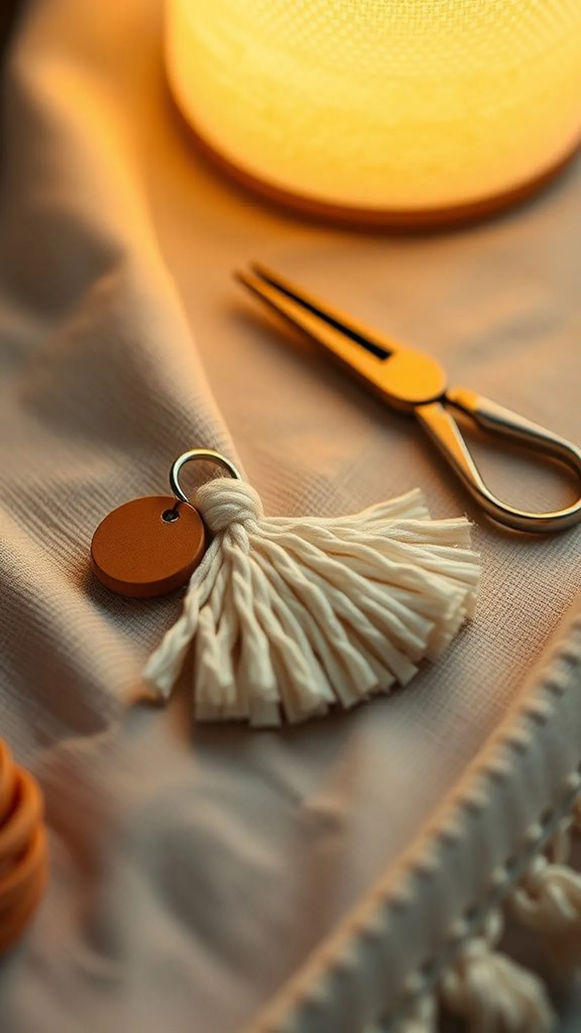 Mini fan fringe keychain with layered texture