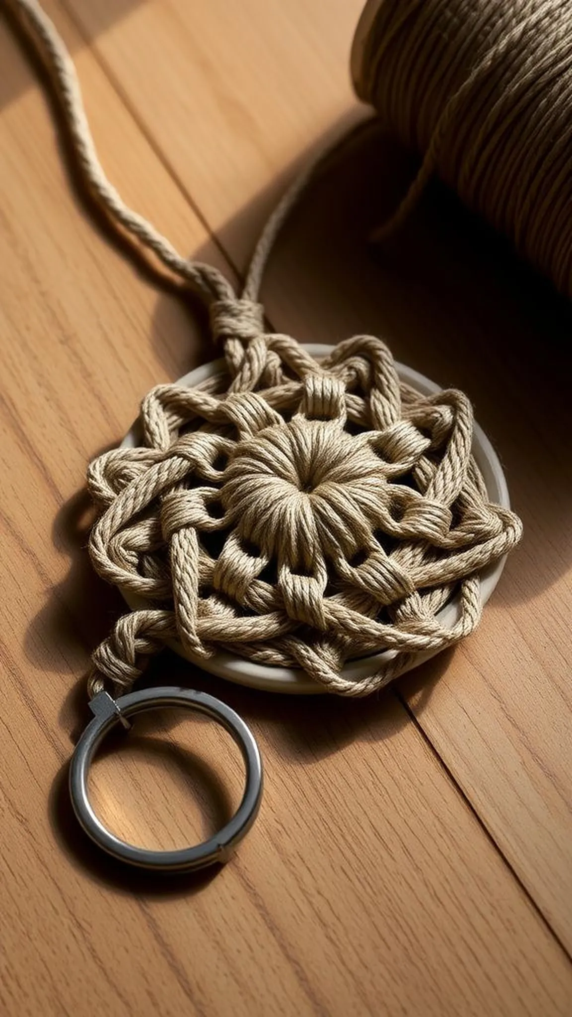 Round Josephine knot charm with tiny loop