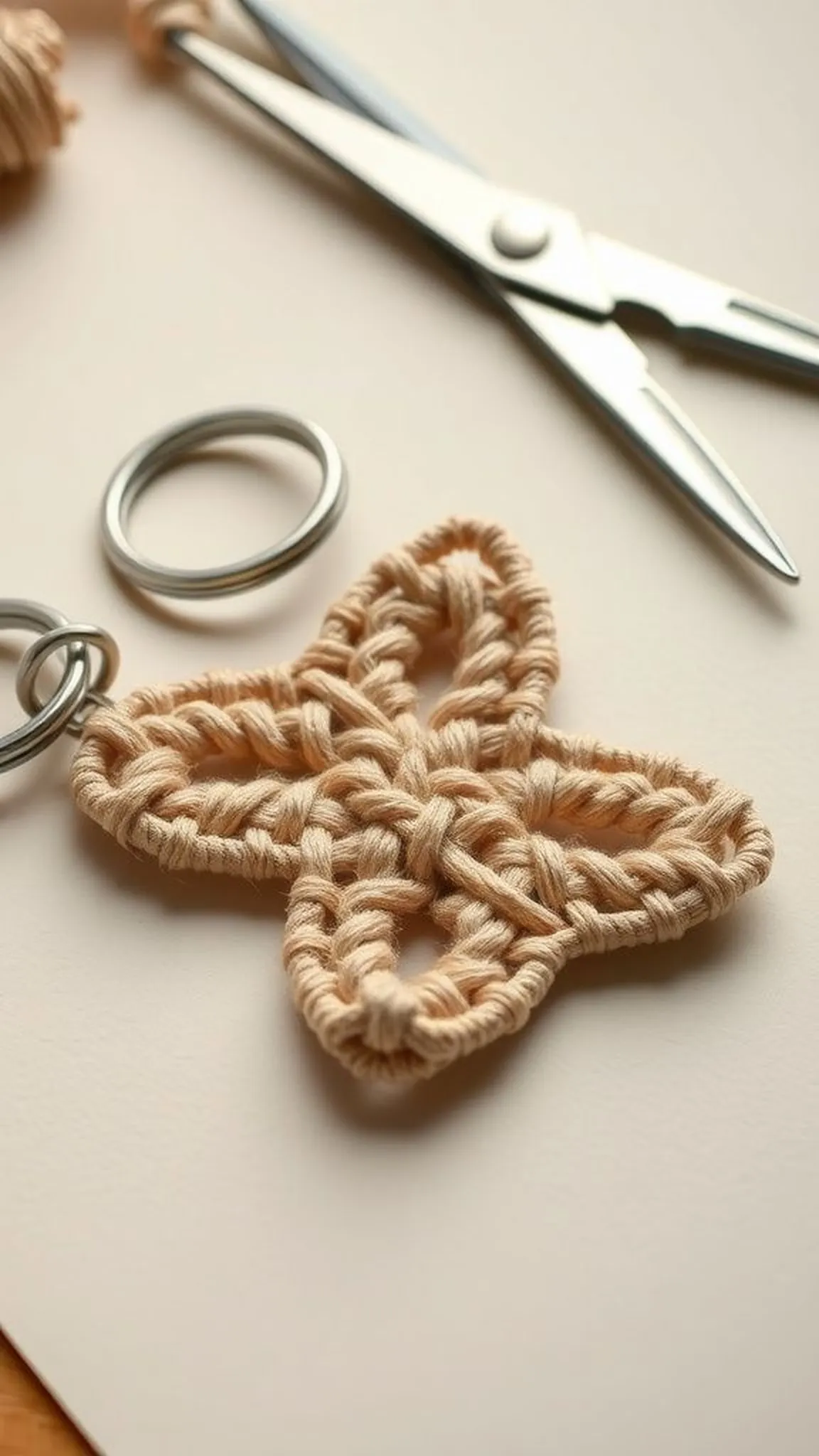 Woven diamond charm with negative space