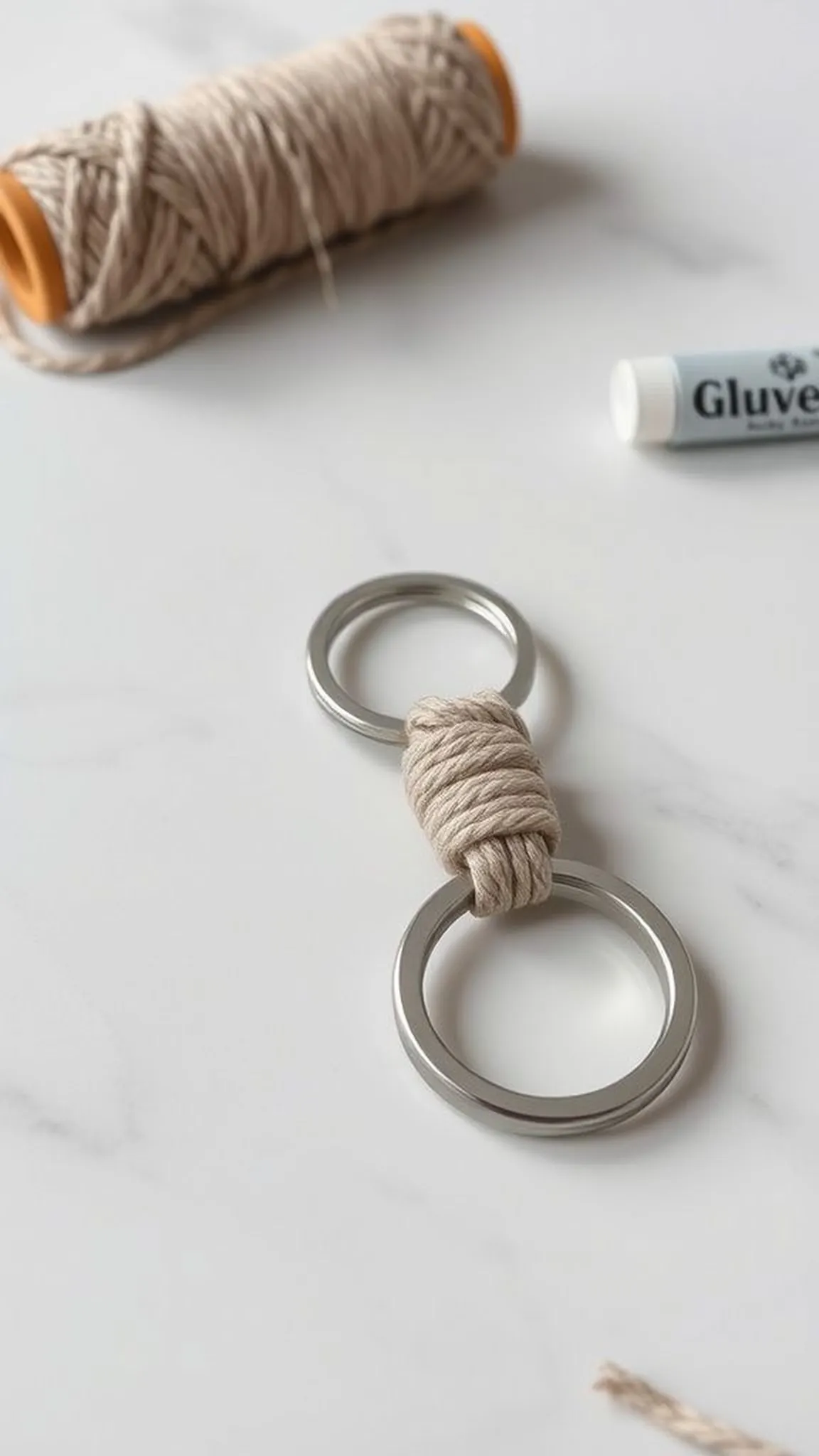 Wrapped cord minimalist keyring design