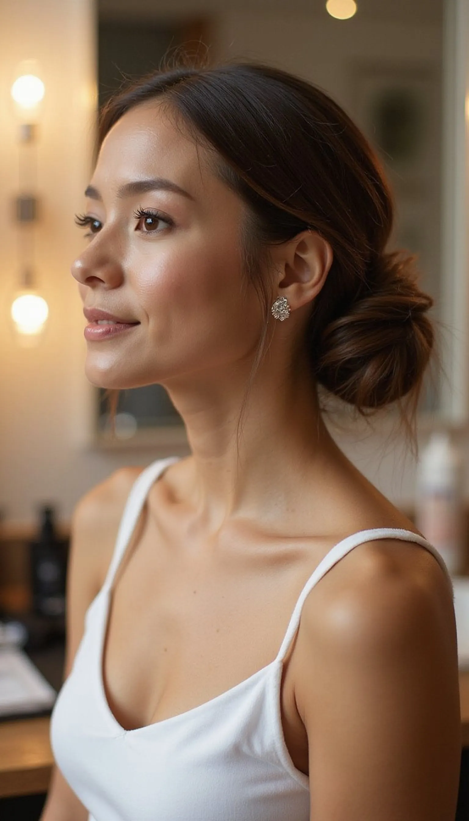 Low Bun With Sleek Bubble Pony Accent