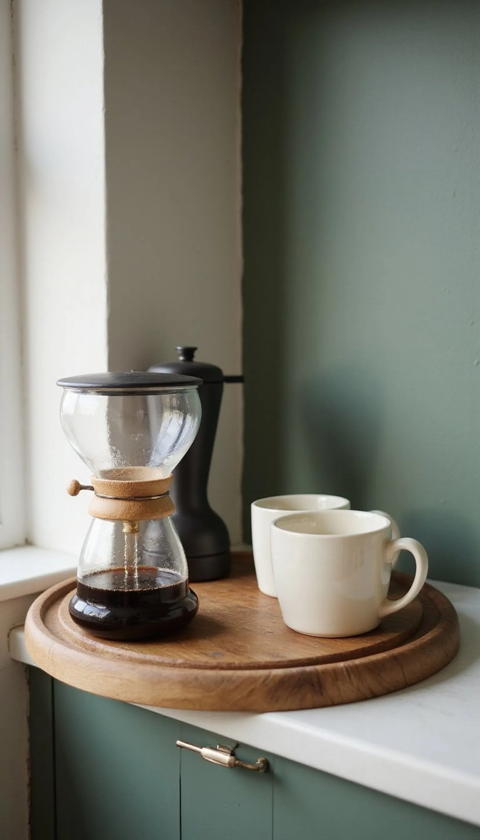 Corner lazy Susan coffee corner, organized and pretty