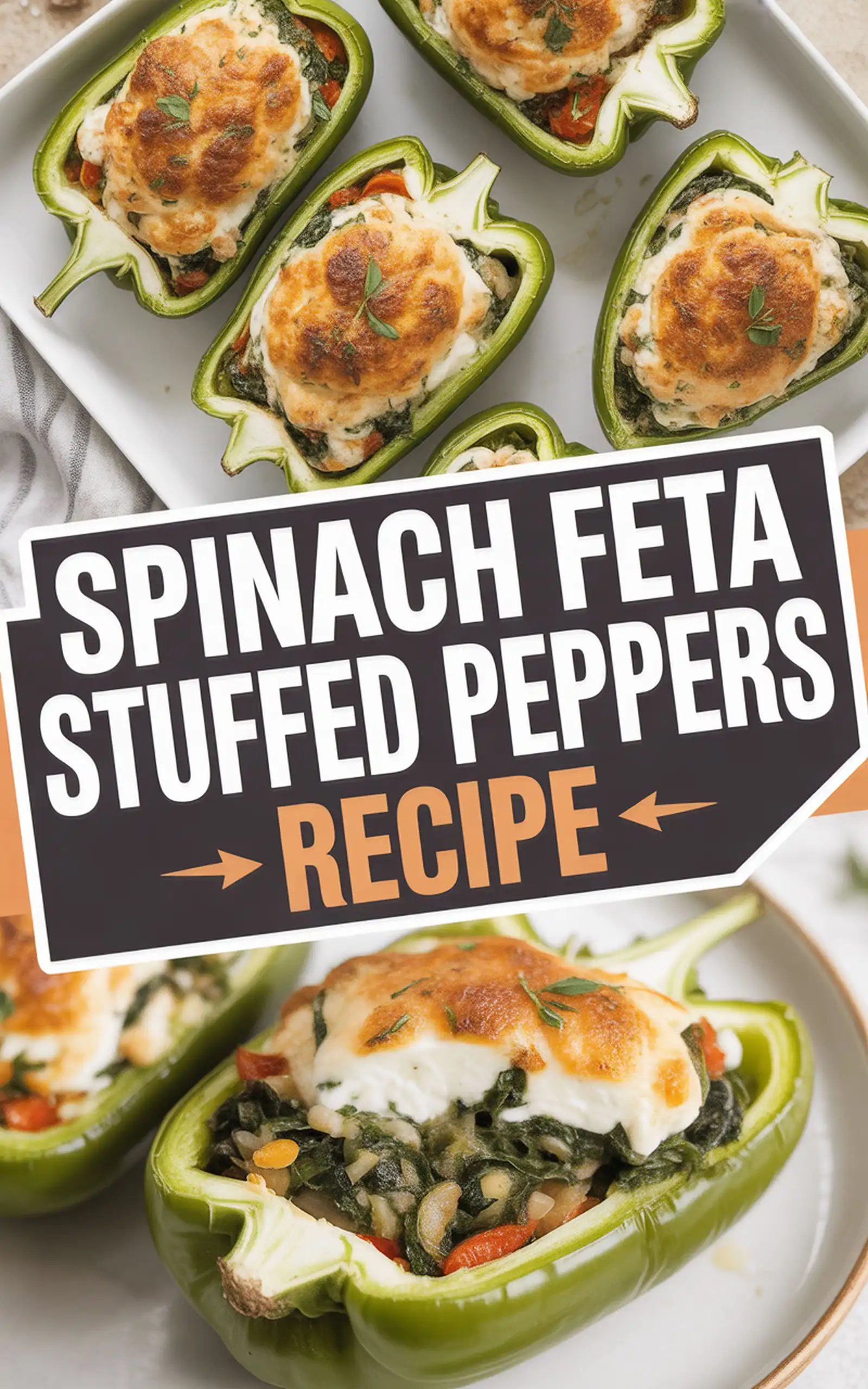 Spinach Feta Stuffed Peppers Recipe - easy recipe with step by step instructions
