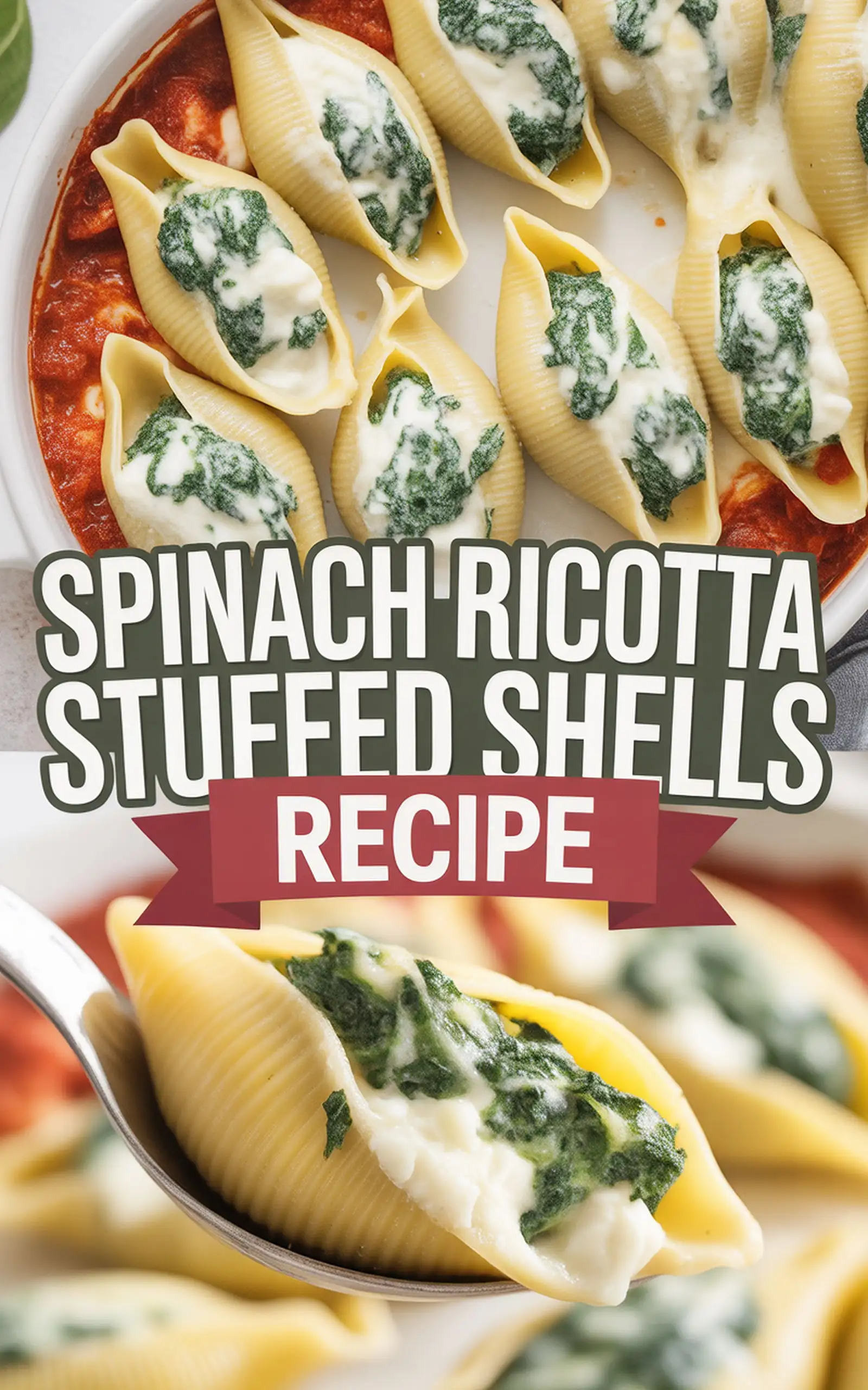 Spinach Ricotta Stuffed Shells Recipe - easy recipe with step by step instructions