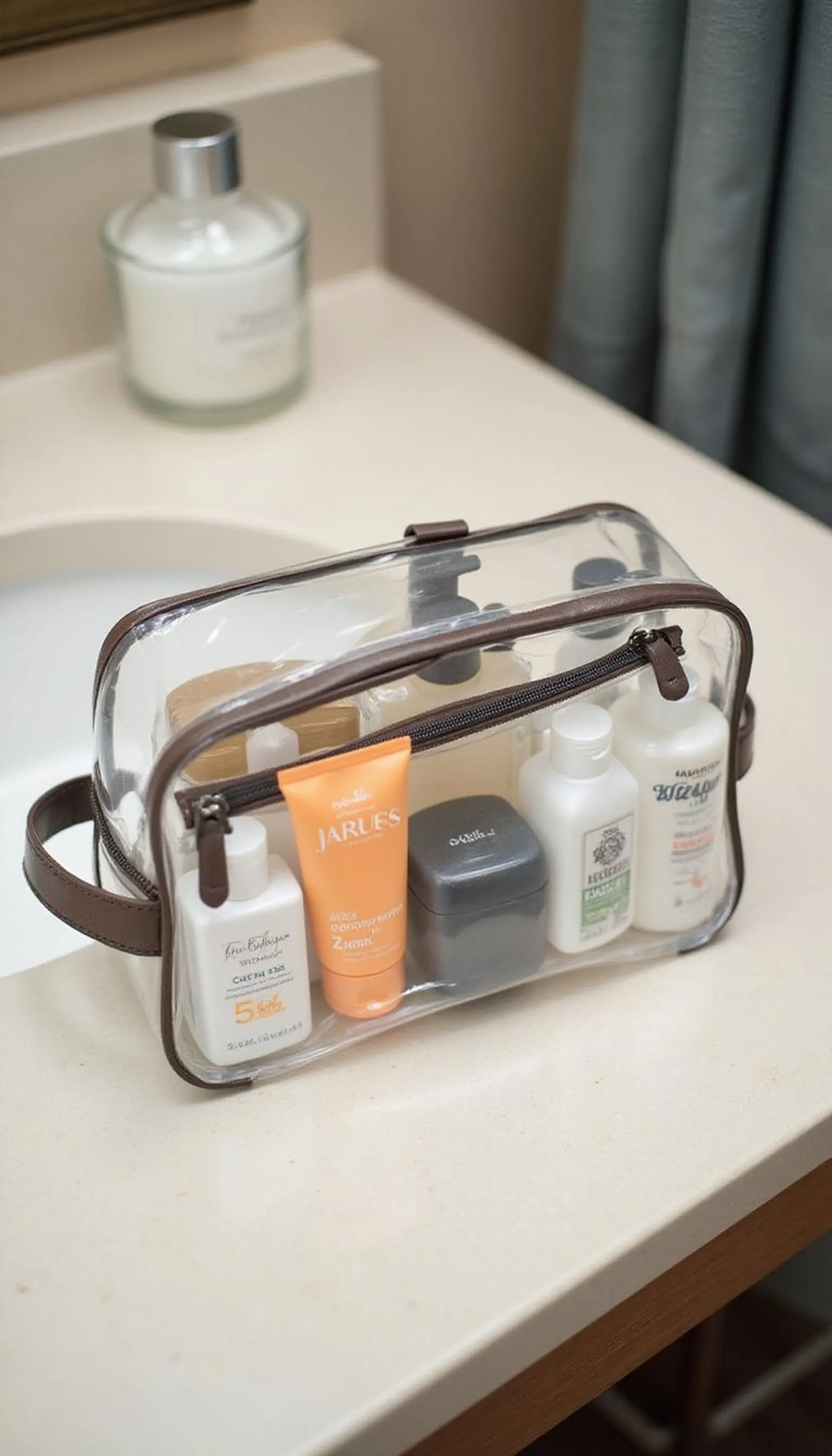 Clear toiletry bag for breeze-through security