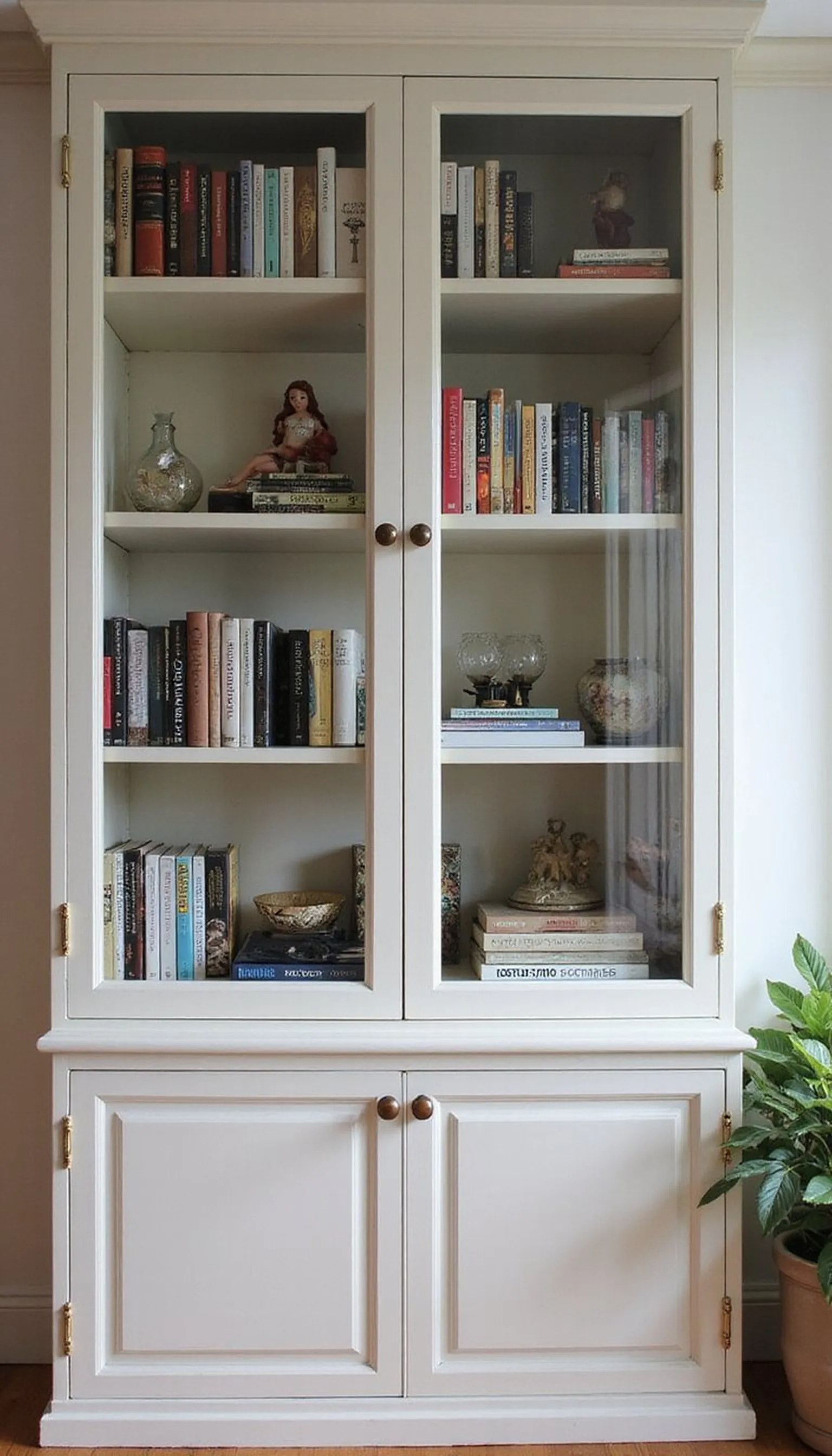 Glass-front display shelf for collectibles and books