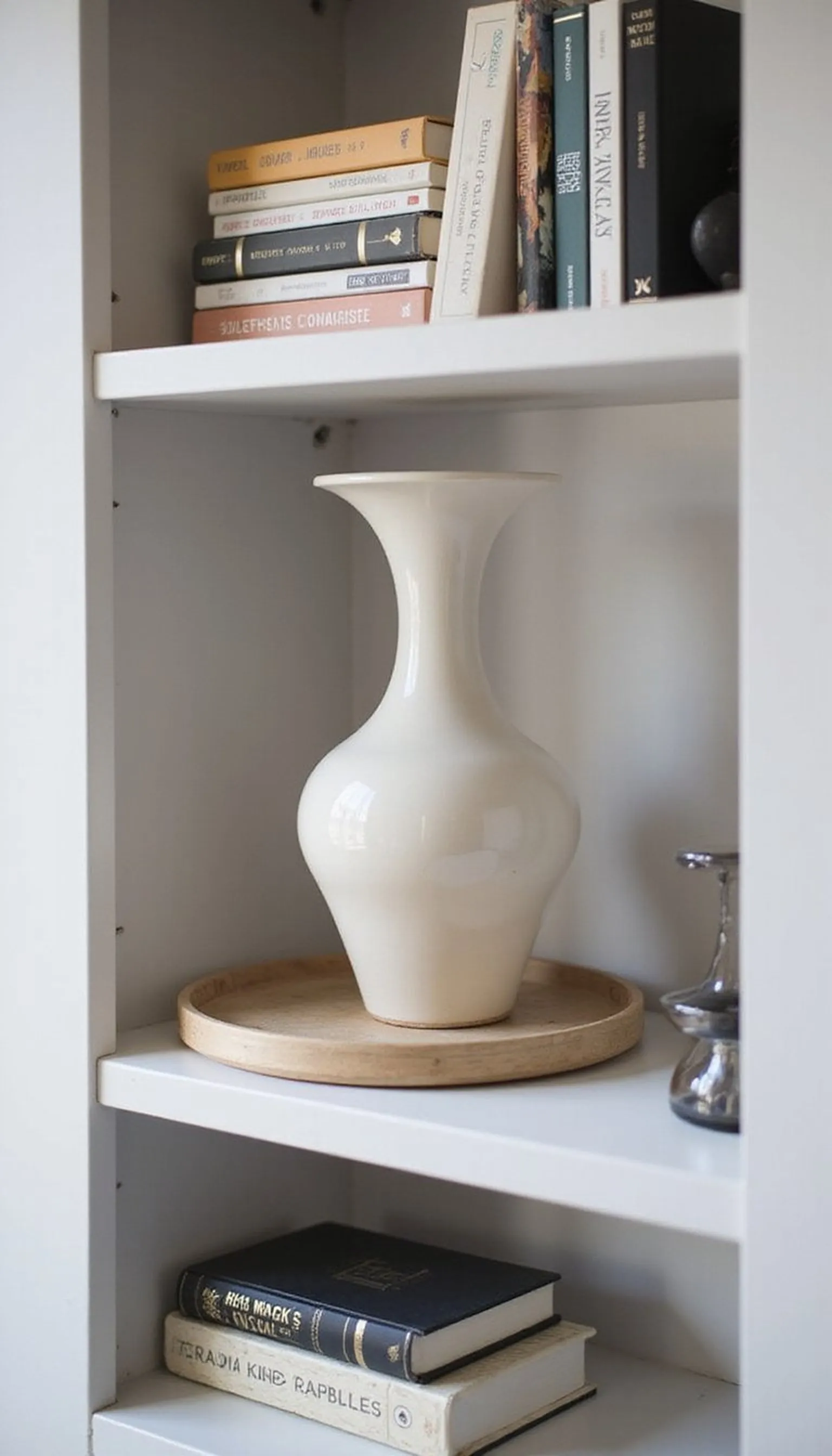 Modern sculptural shelf with statement object focus