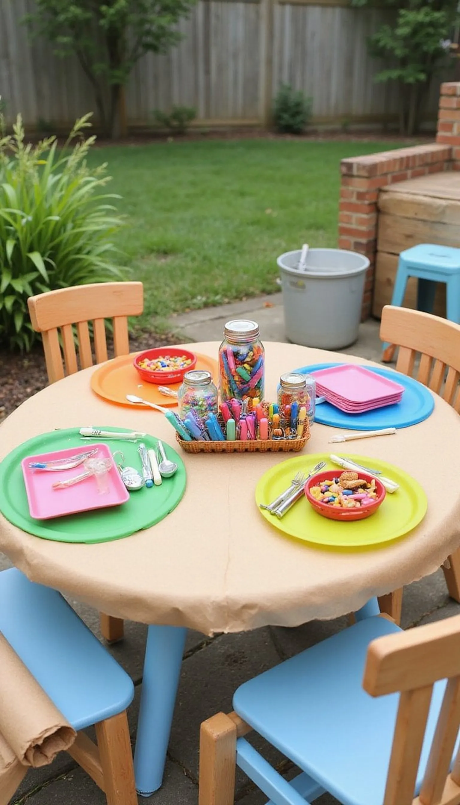 Kids' craft and snack station that stays tidy