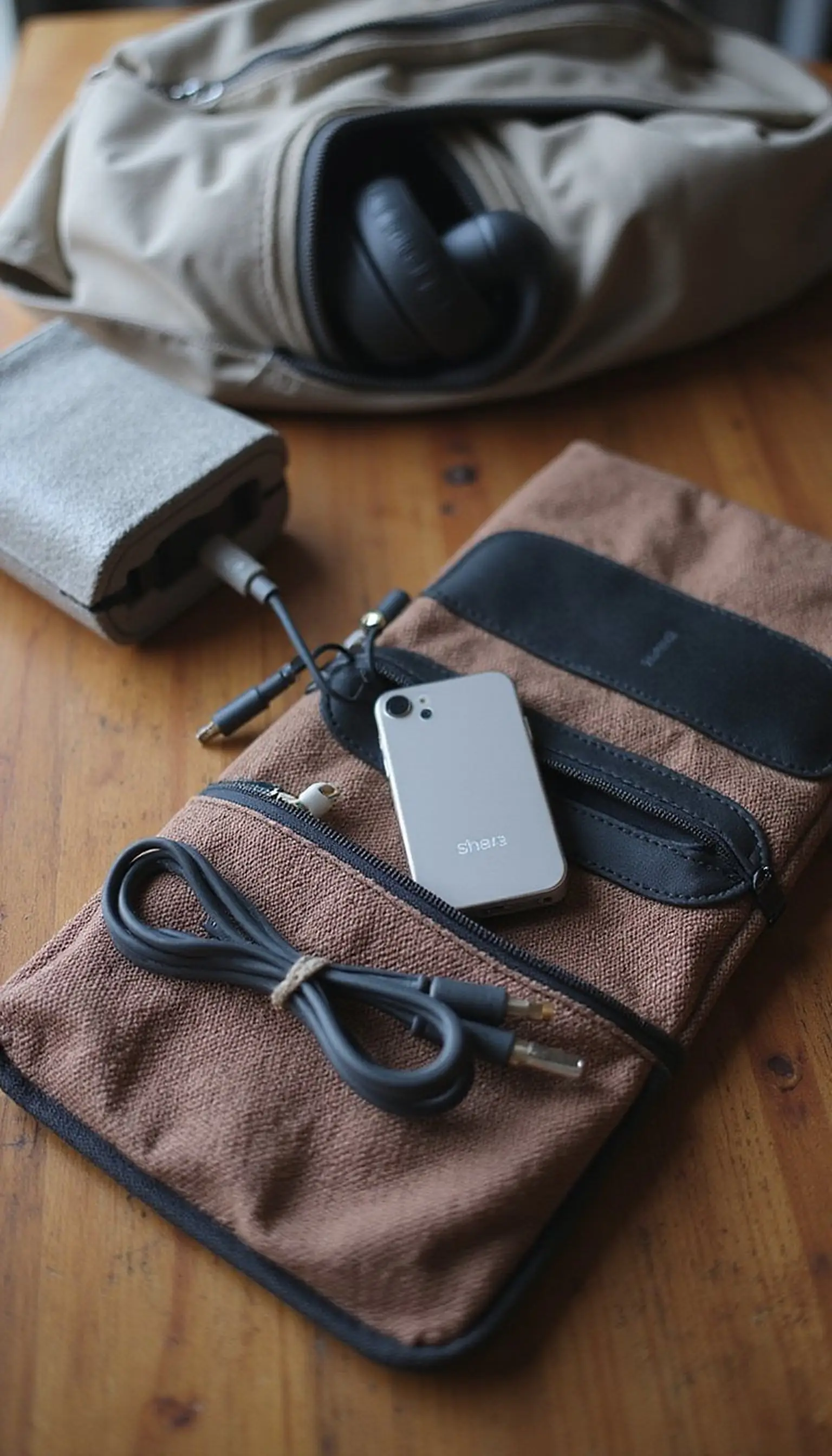 Electronics and charging setup for summer travel