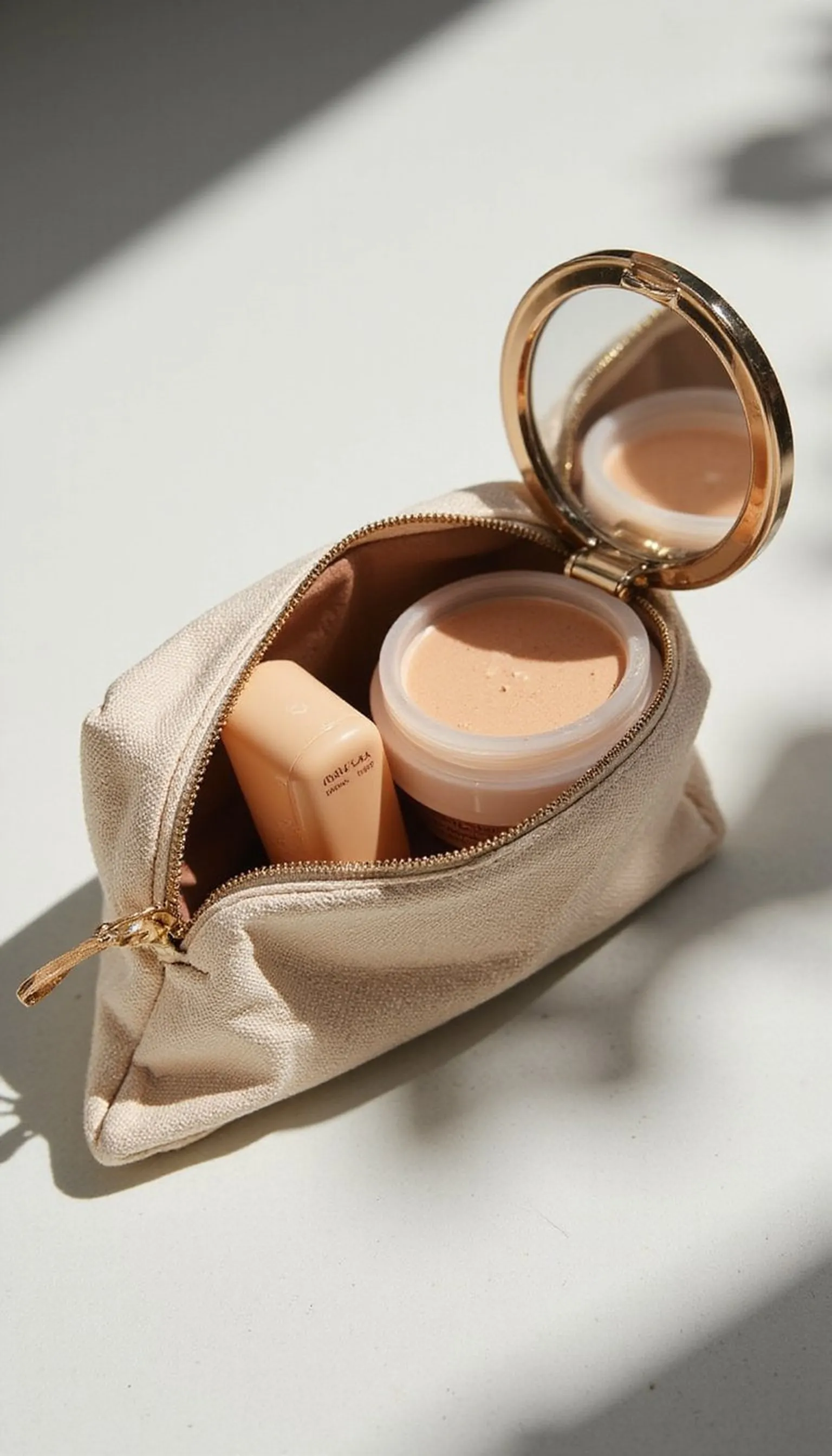 Minimal summer makeup for carry-on beauty