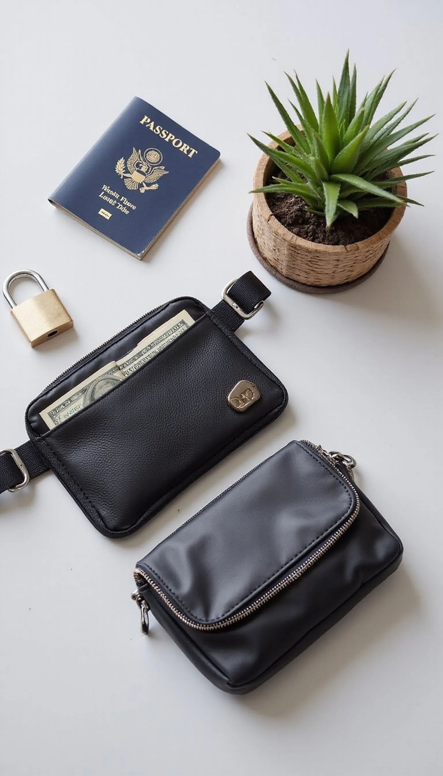 Valuables and documents: secure carry-on organization
