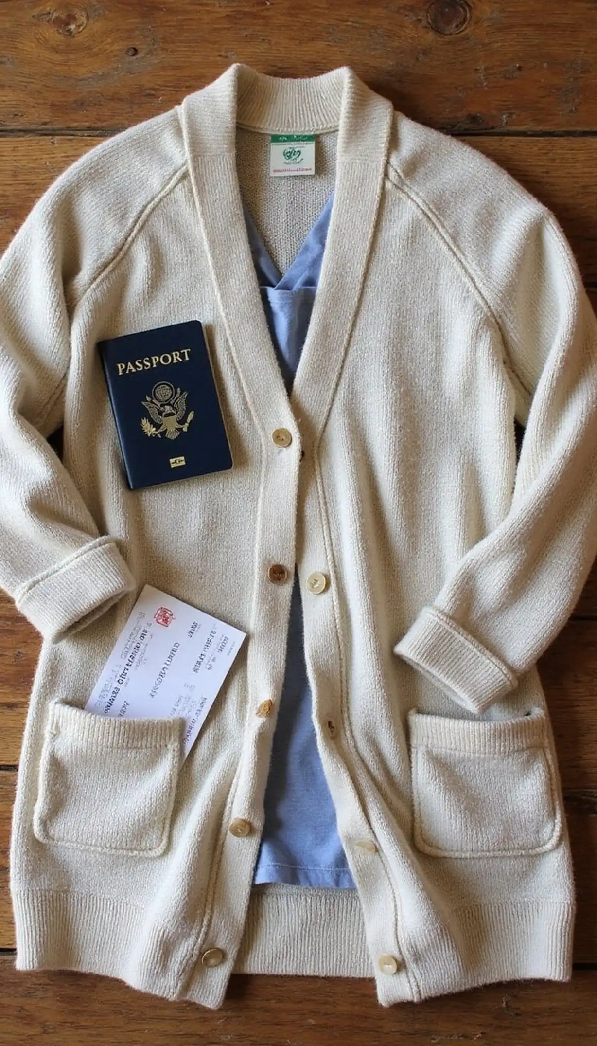 Lightweight travel cardigan for variable cabin temps
