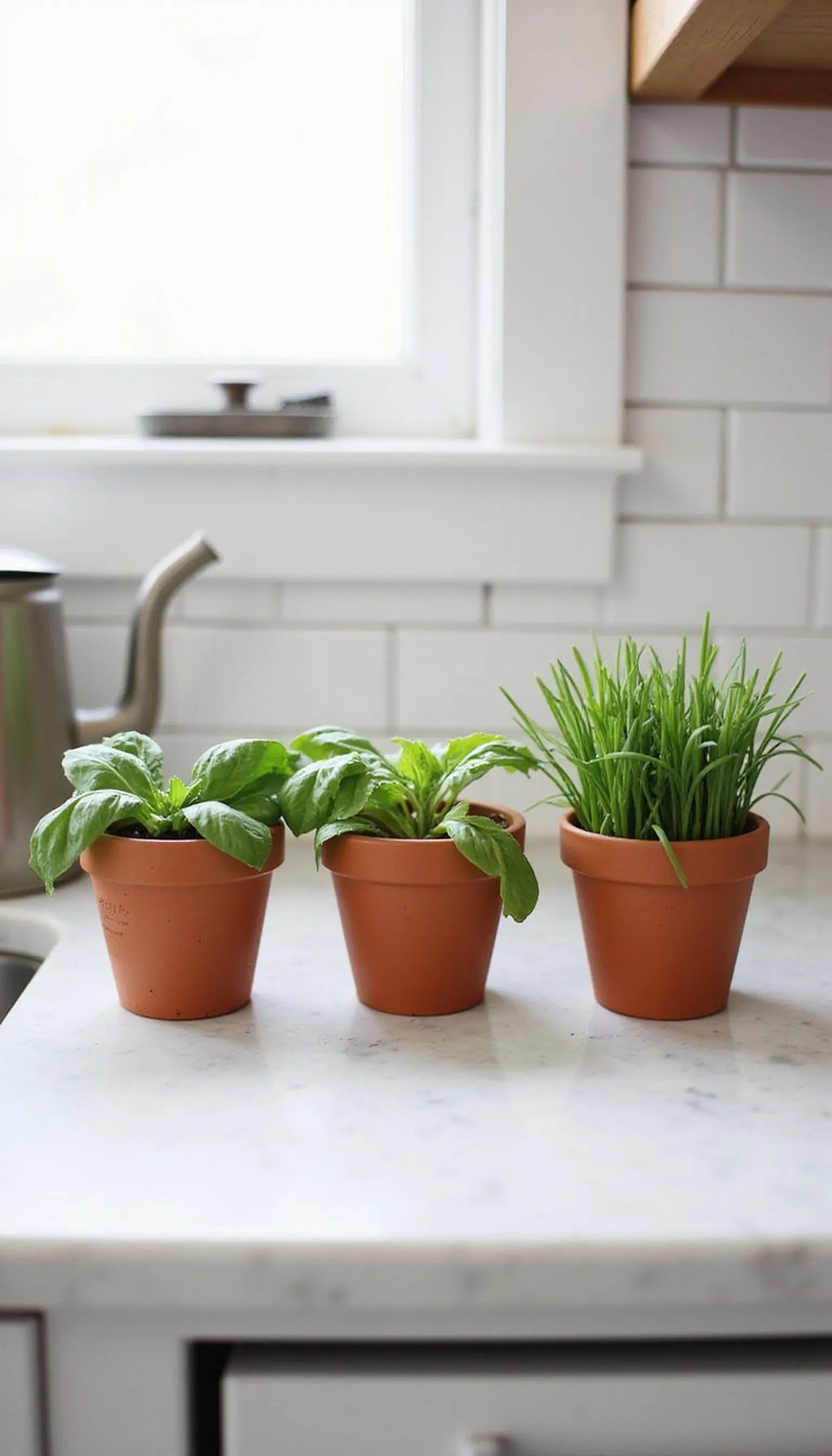 Mini herb garden along the backsplash?