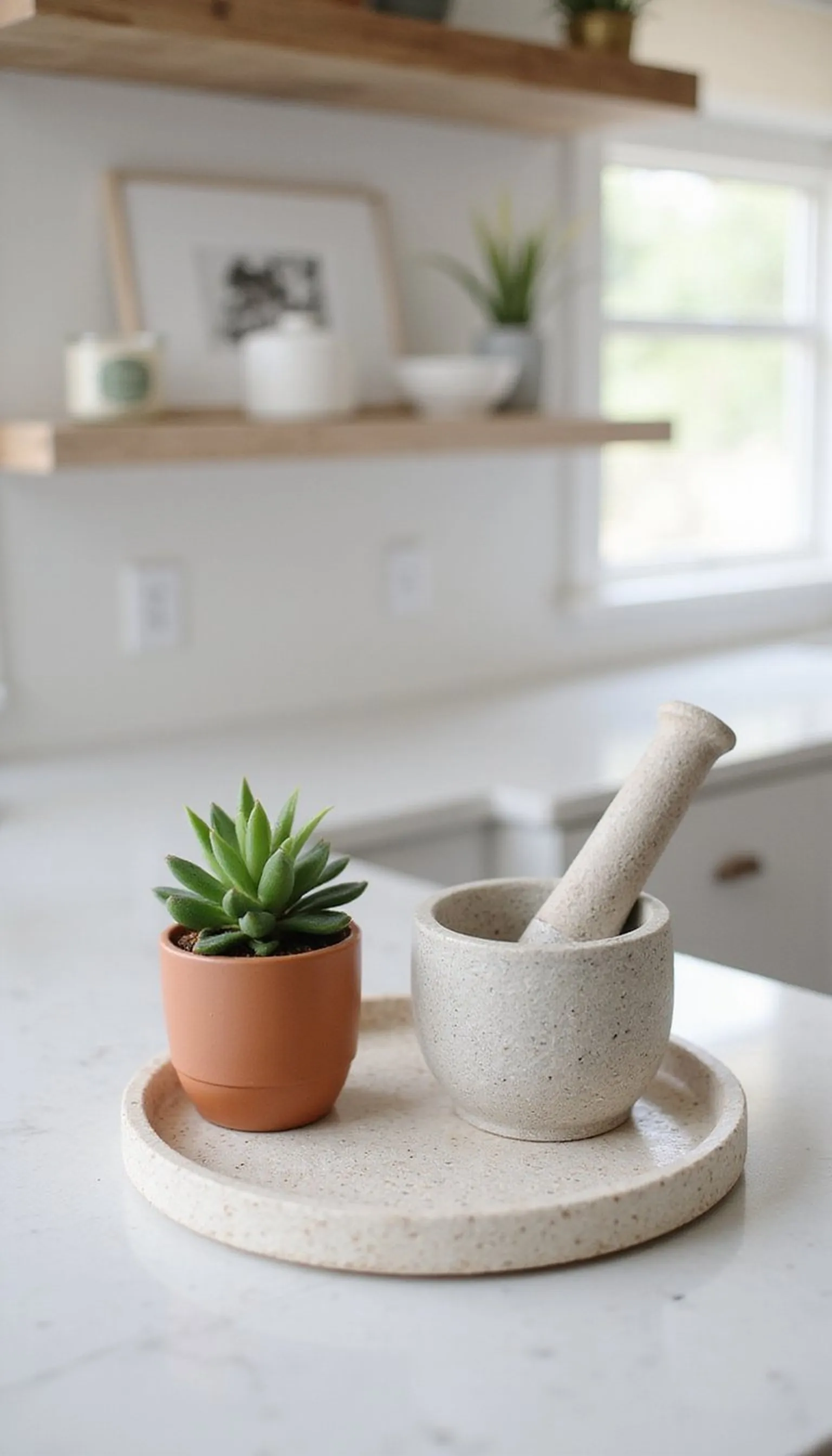 Terracotta + terrazzo tray for earthy summer tones