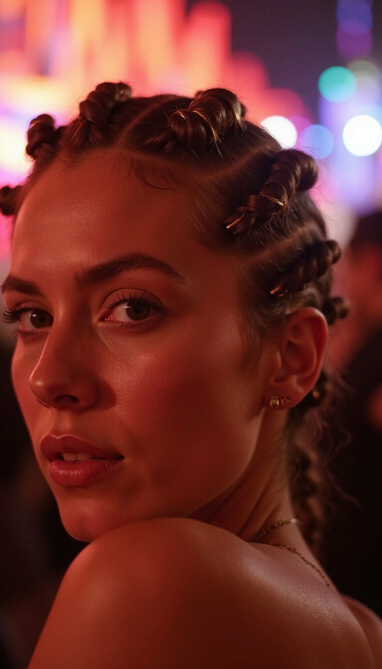 Faux Hawk Braids Pinned With Metallic Clips
