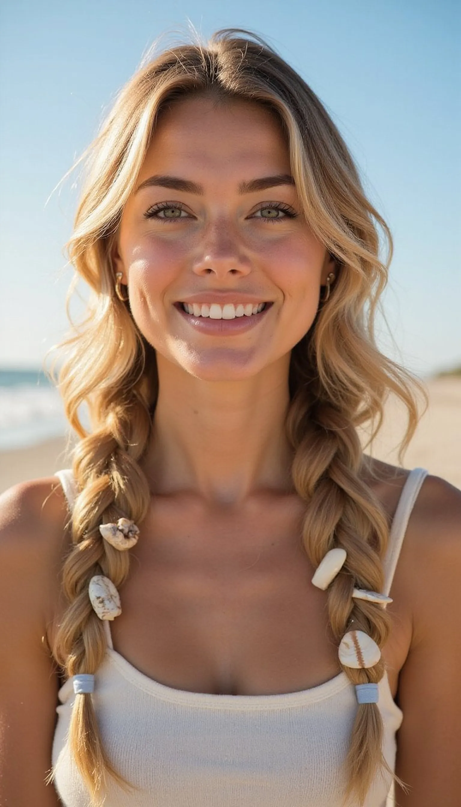 Fishtail Side Braid With Shell Hair Clips