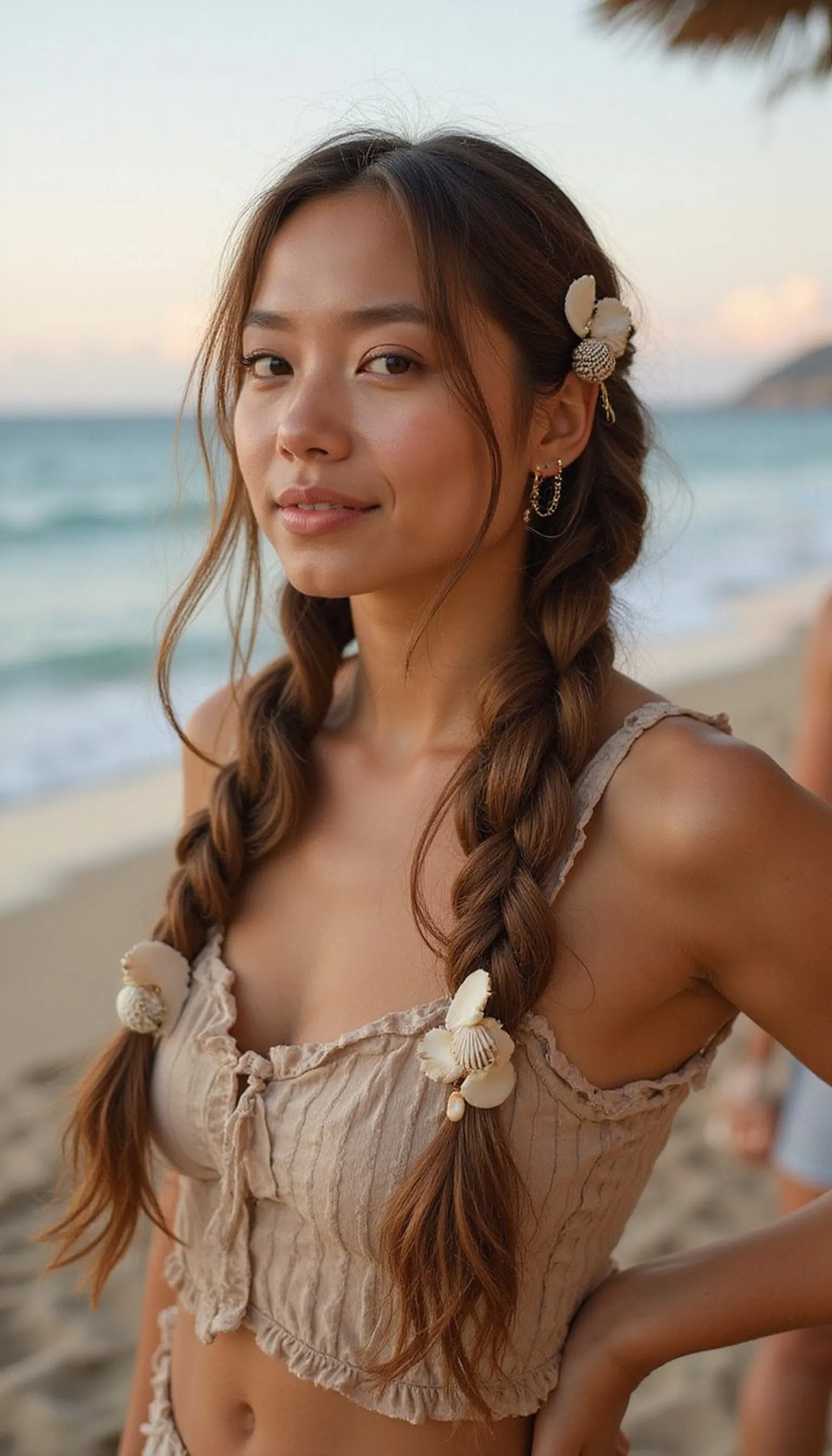 Mermaid Braids Intertwined With Shells And Ribbons