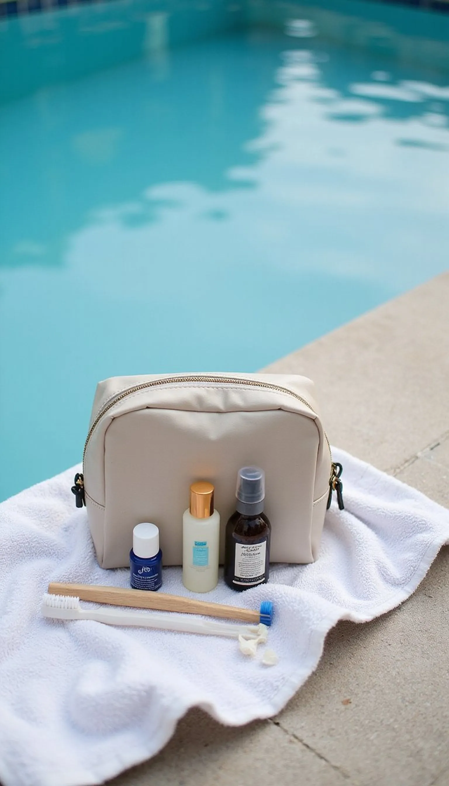 Compact toiletries kit for quick freshen-ups