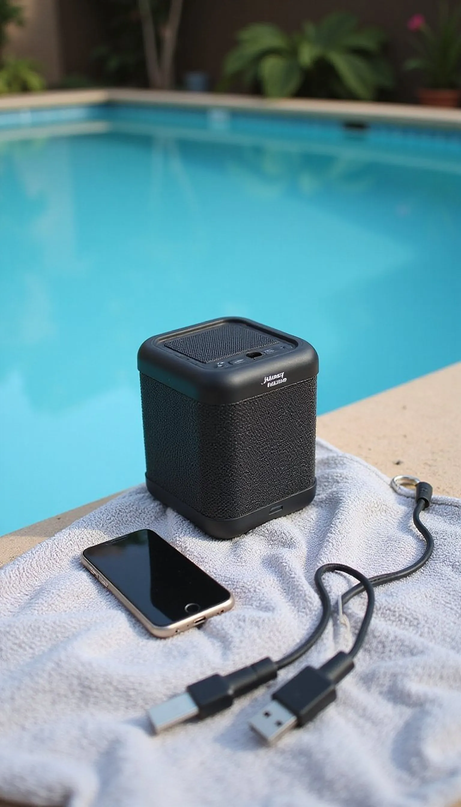 Portable Bluetooth speaker for mellow pool vibes
