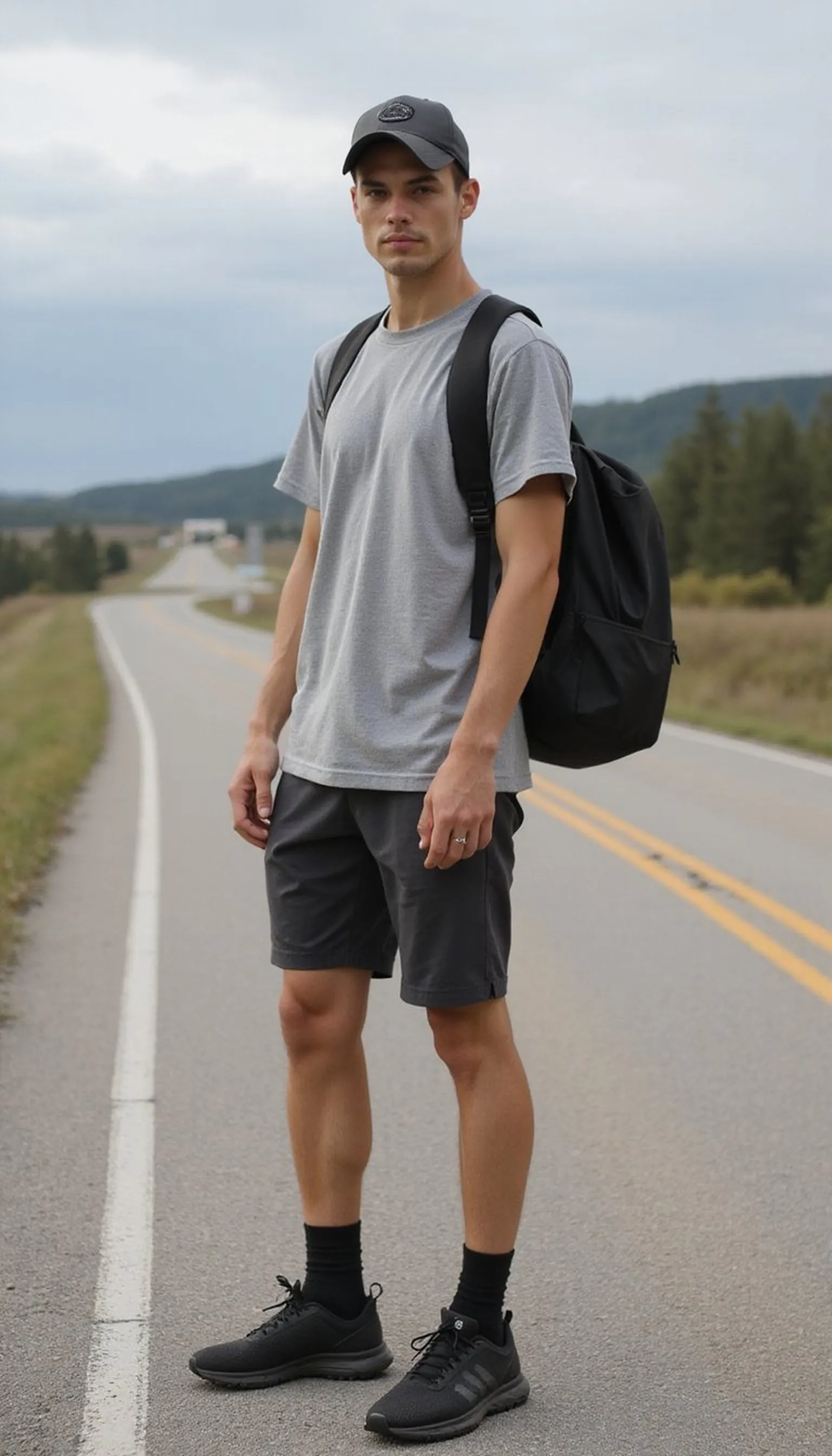 Athleisure: bike shorts and oversized tee