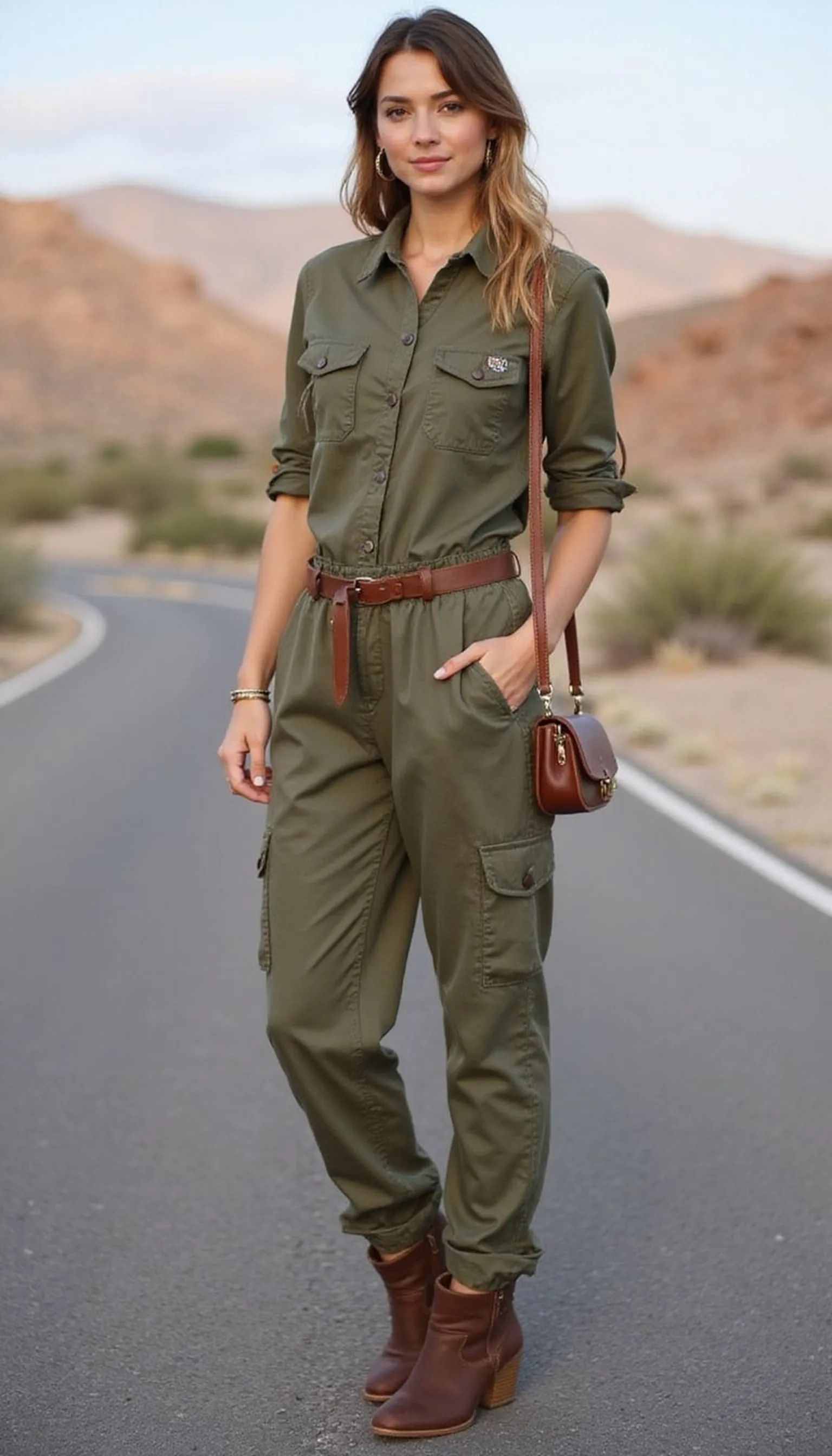 Utility jumpsuit for no-fuss dressing