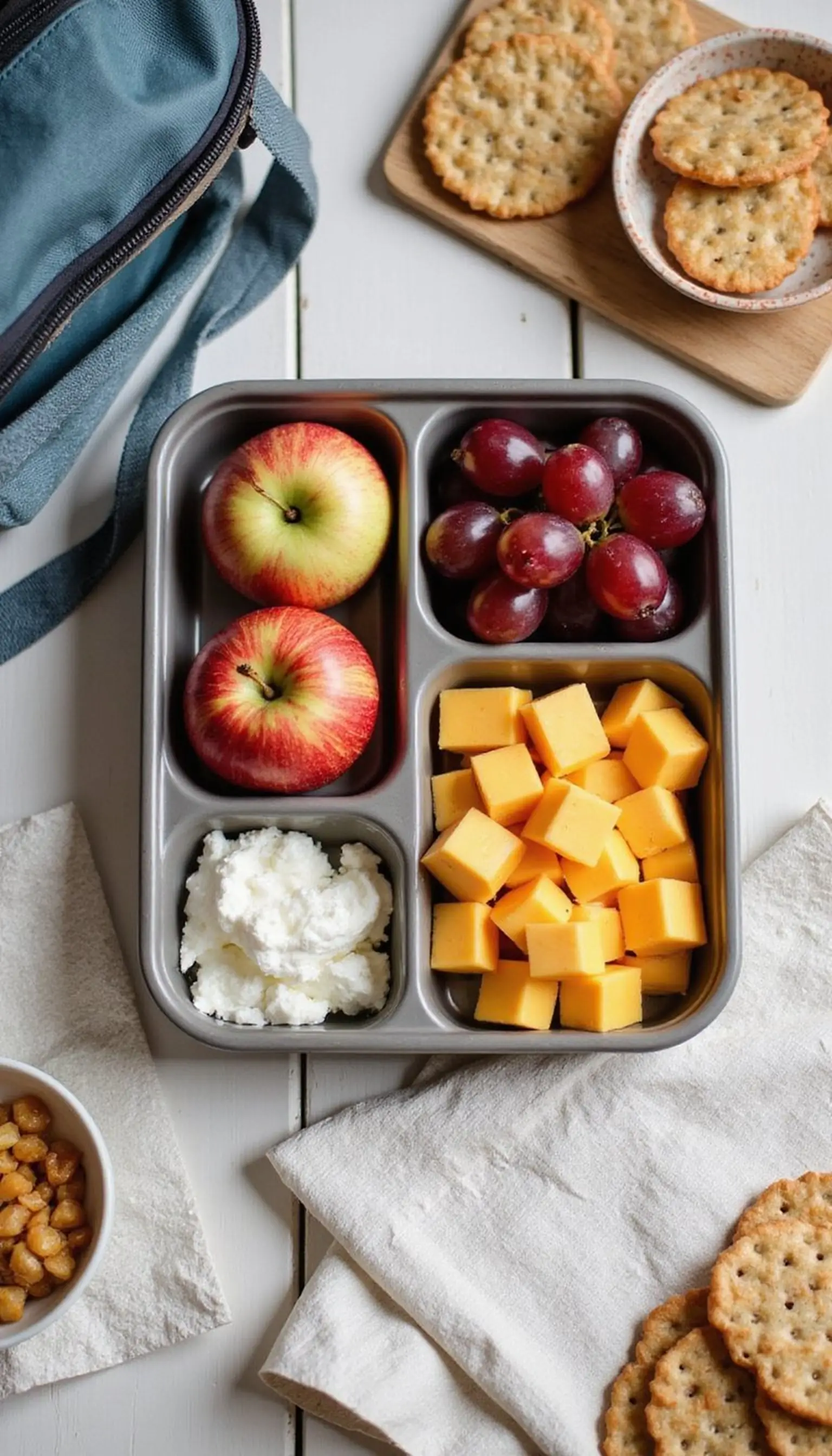 Fresh fruit + cheese bento for easy snacking