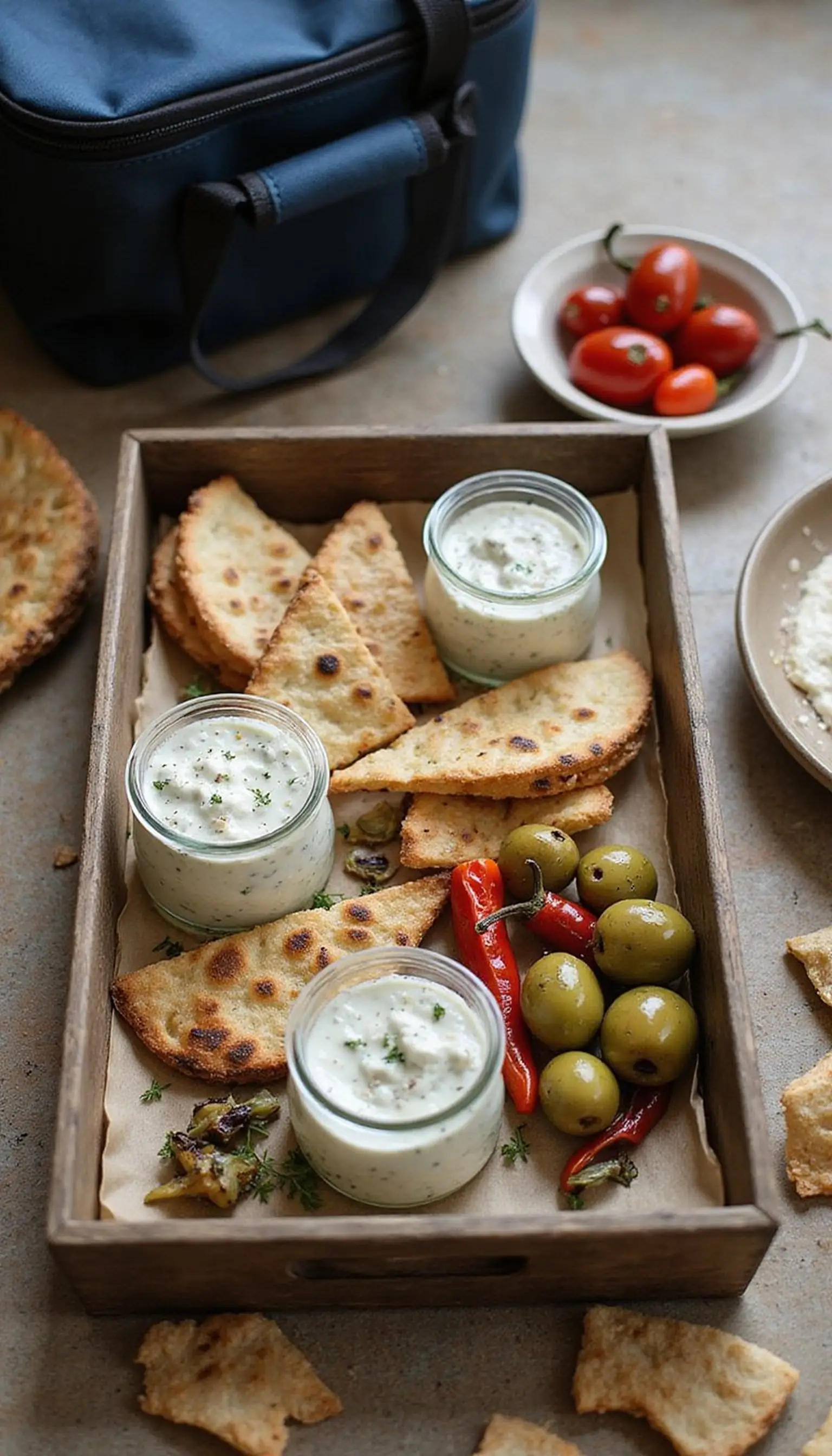 Mediterranean mezze box for flavorful stops