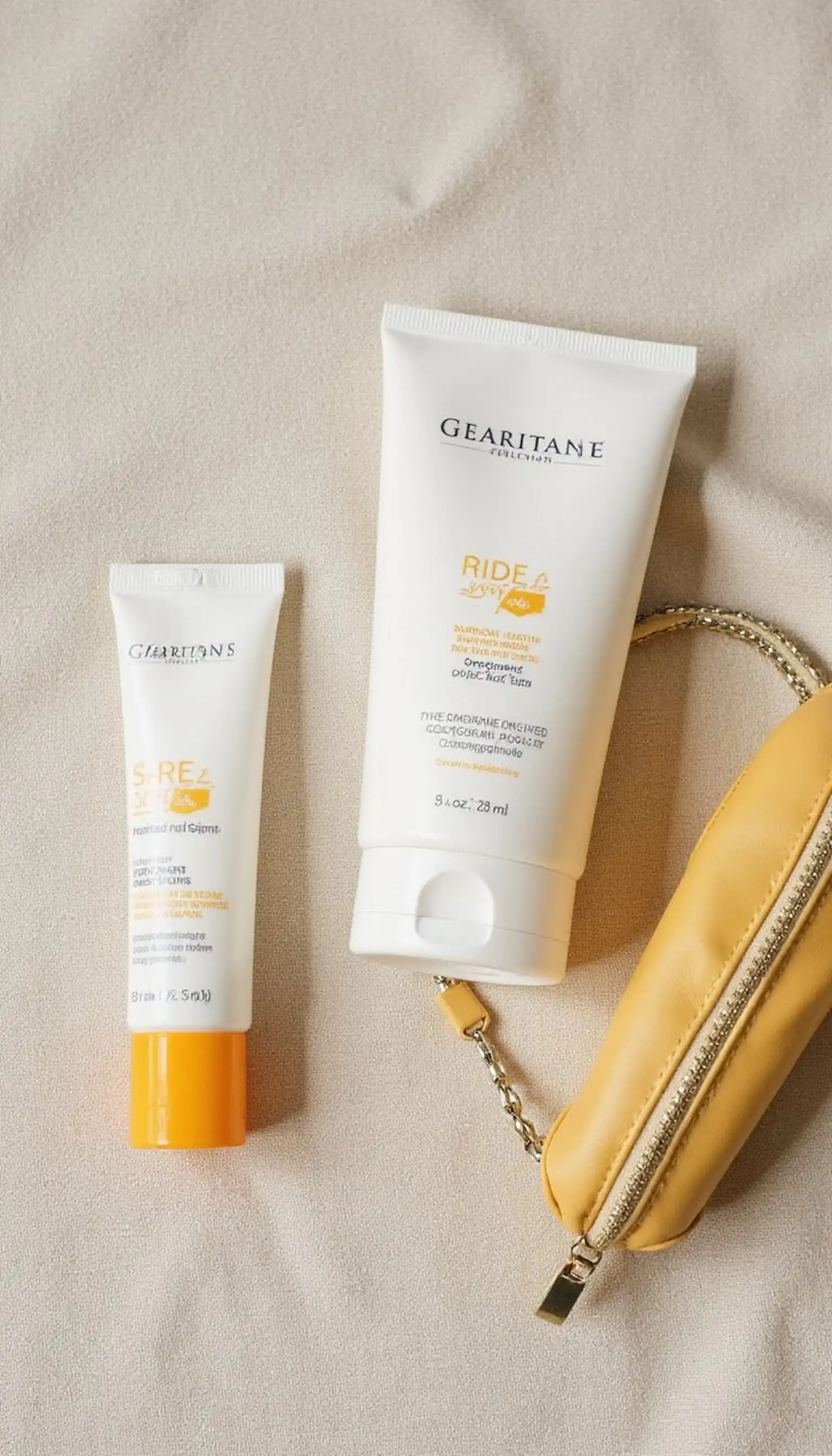 Reef-safe sunscreen kept in an easy pouch