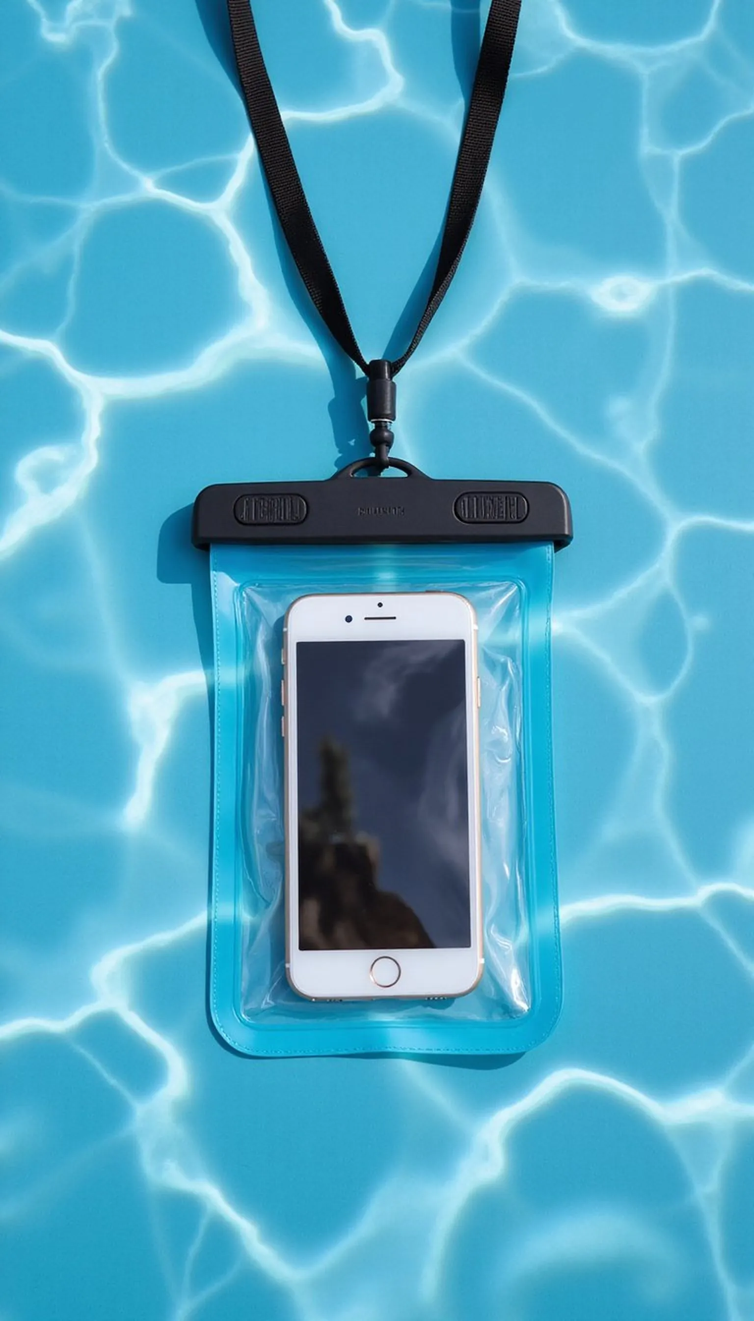 Waterproof phone pouch for splash rides