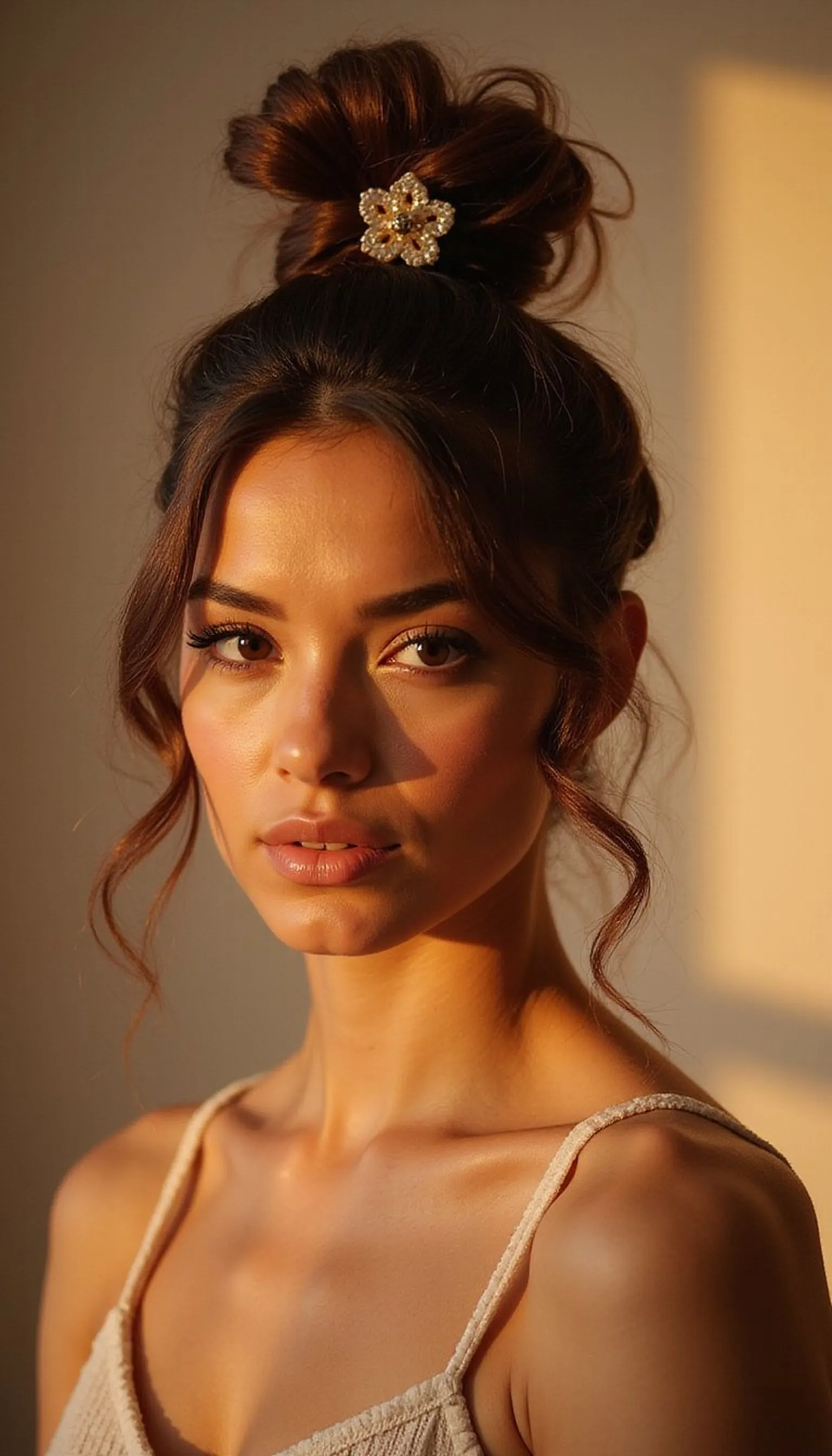 High Pony With Soft Curls And Statement Clip