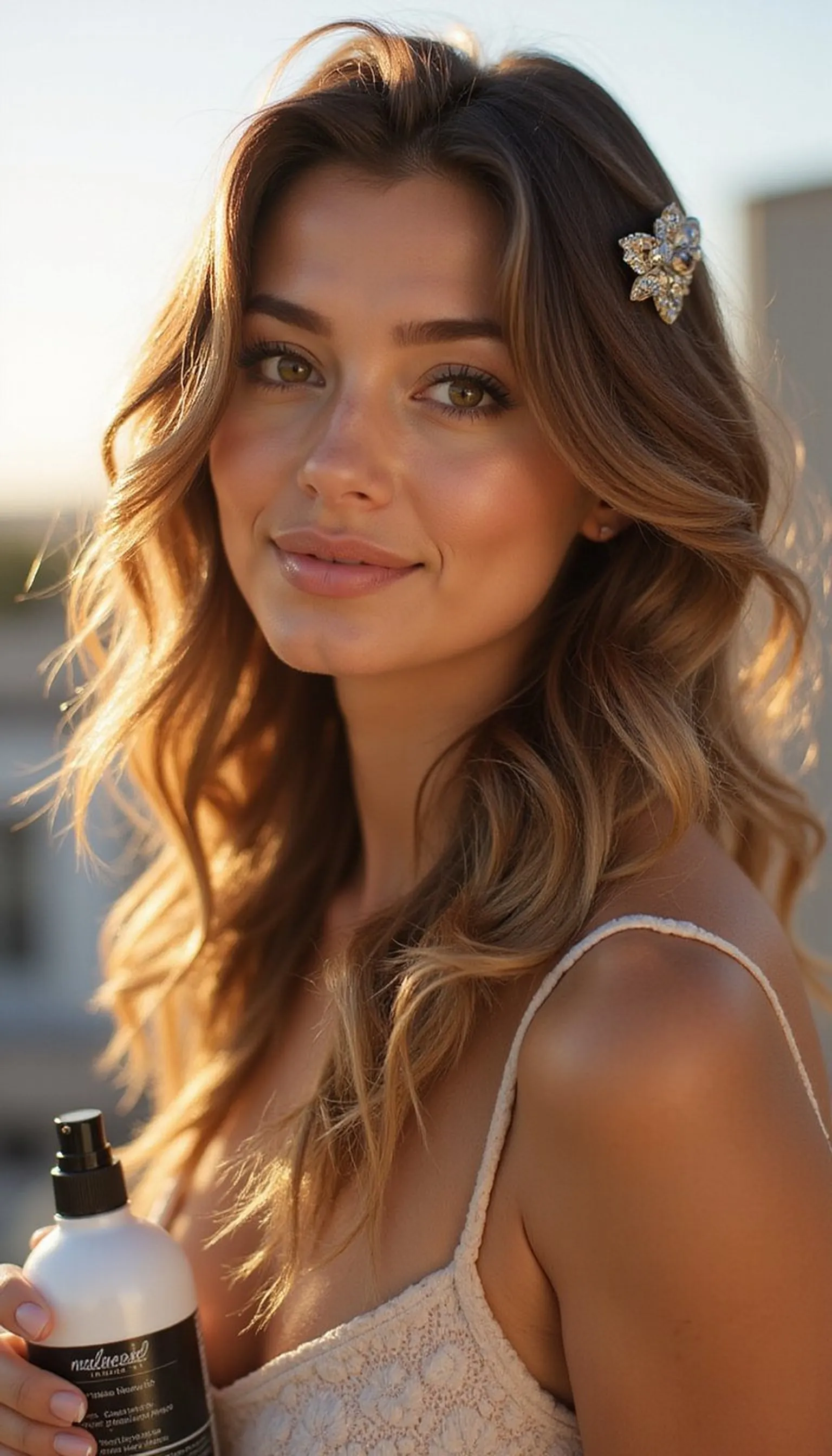 Tousled Beach Waves With Deep Side Part