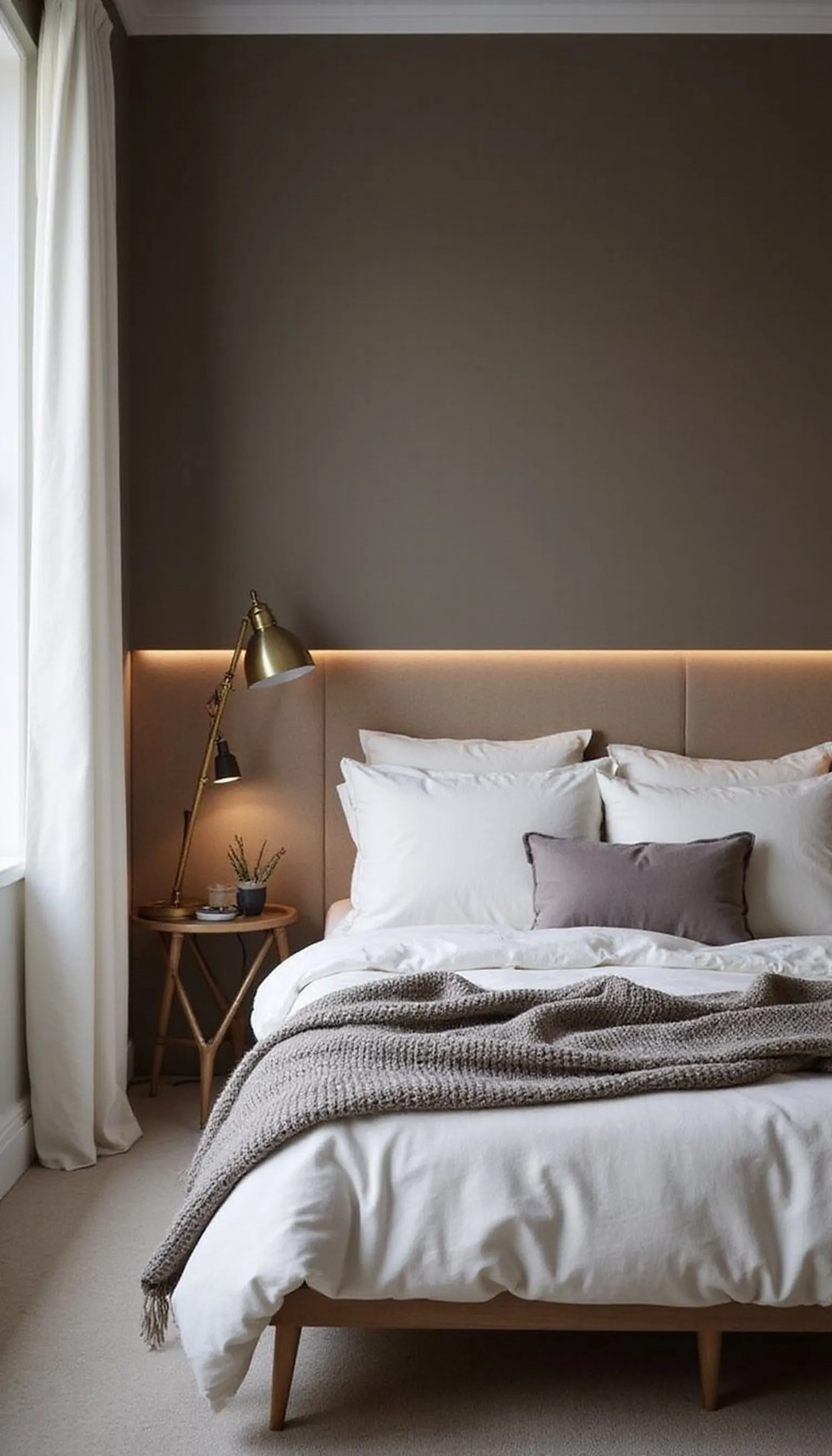 Dark moody walls with brass accents