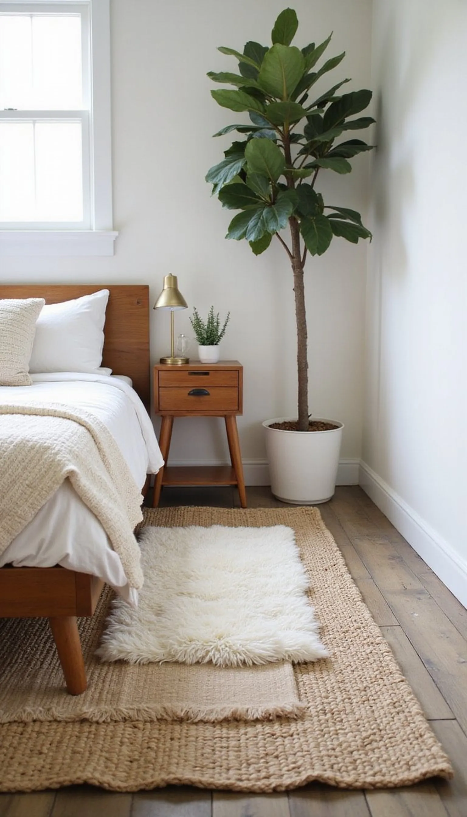 Layered rugs for depth and soft underfoot feel