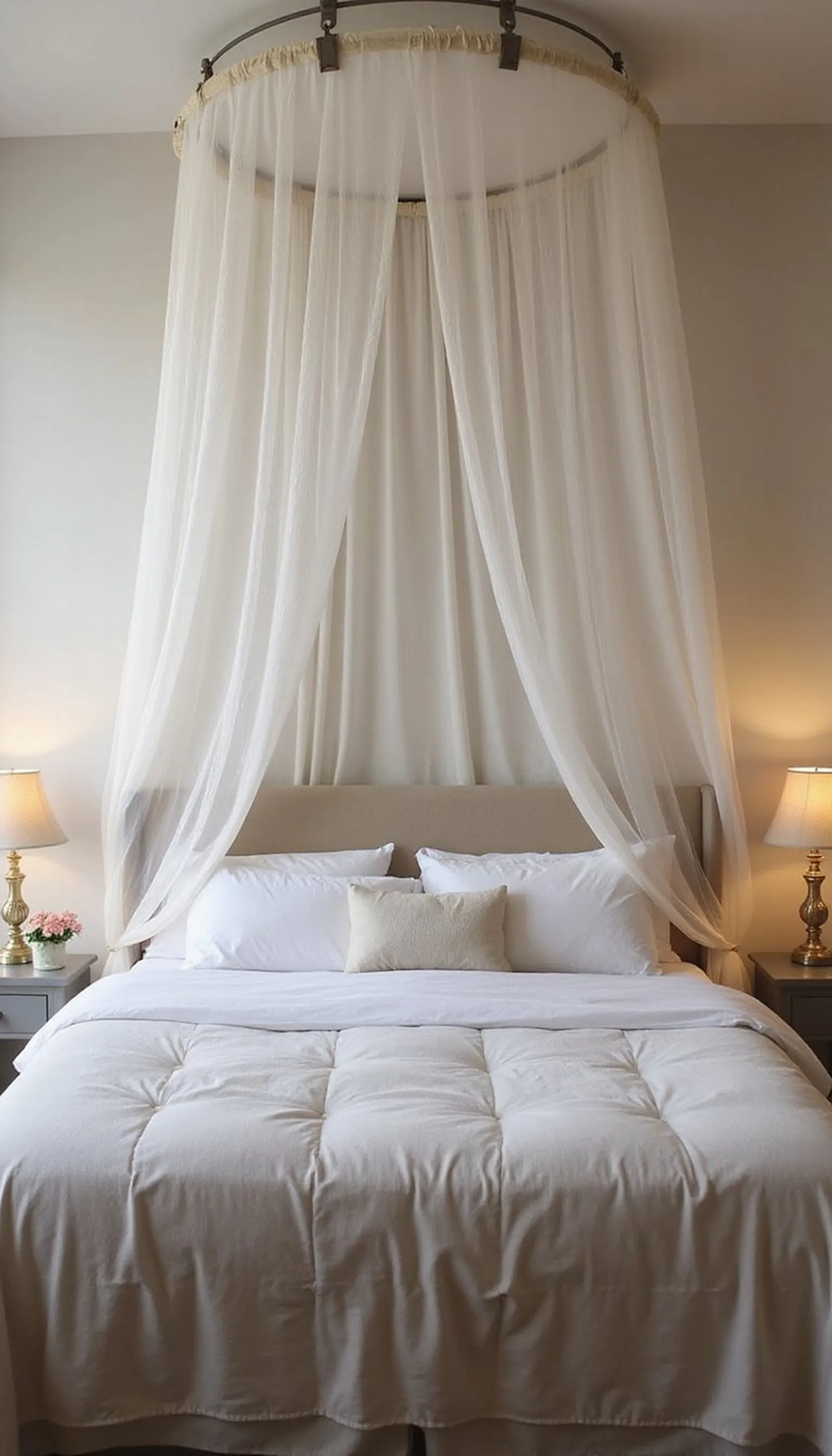 Light canopy or draped fabric for soft romance