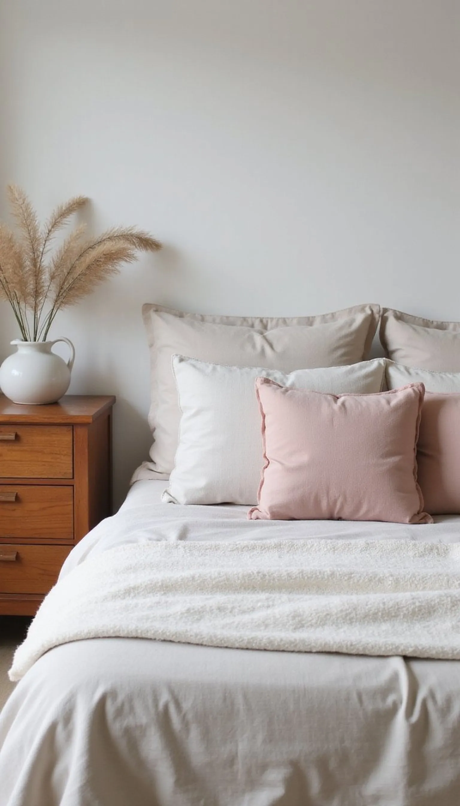 Soft pastels mixed with warm neutrals