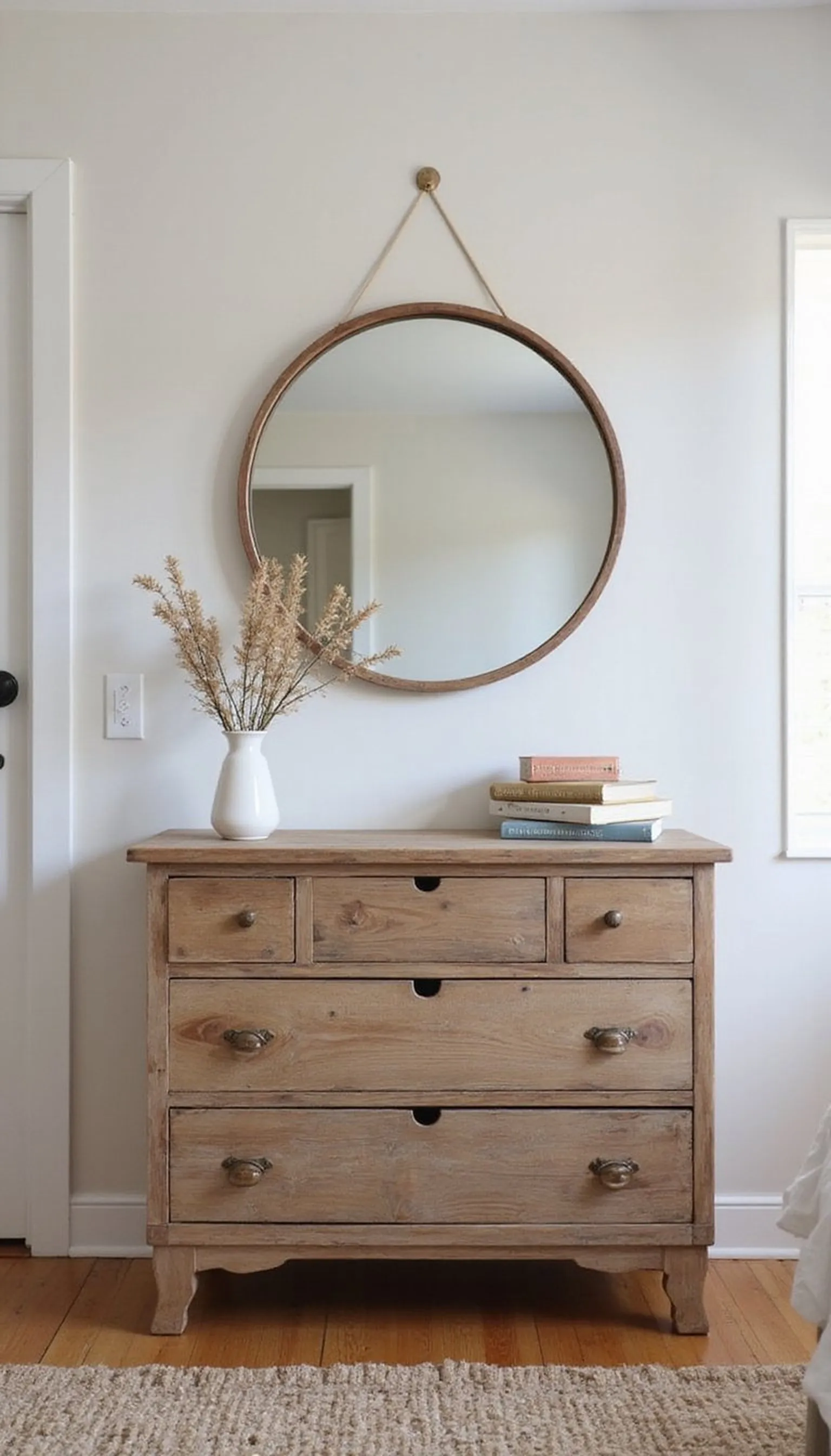 Vintage dresser with mirror for layered character