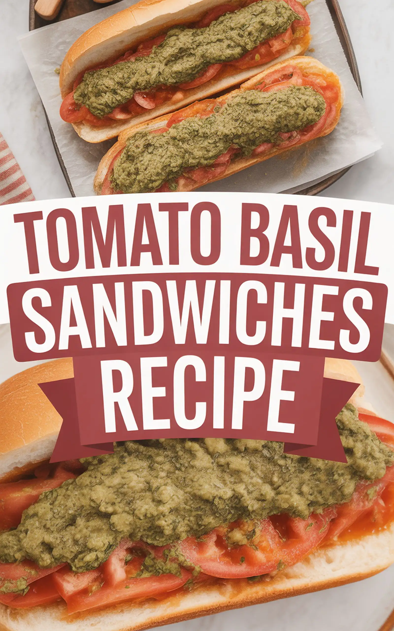 Tomato Basil Pesto Sandwiches Recipe - easy recipe with step by step instructions
