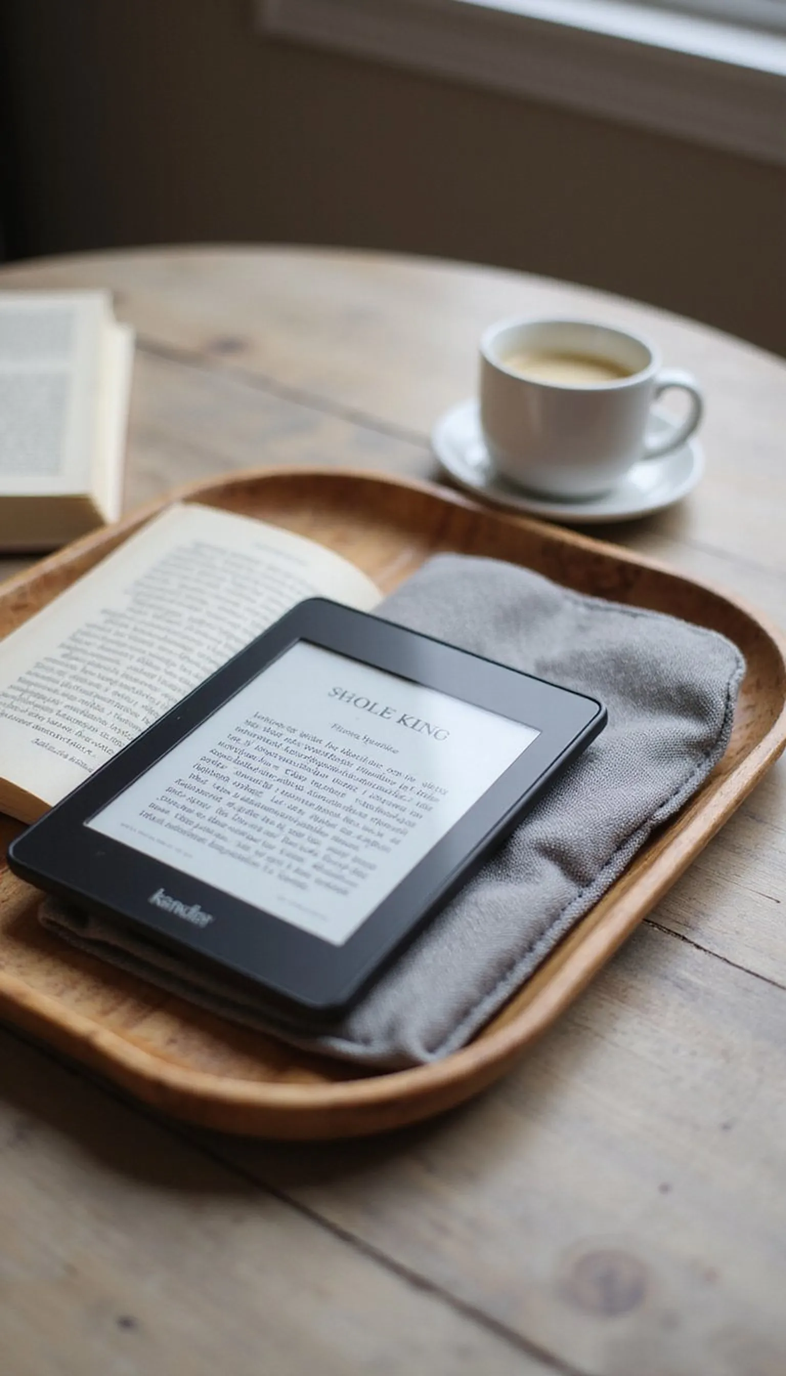 Compact paperback and e-reader combo