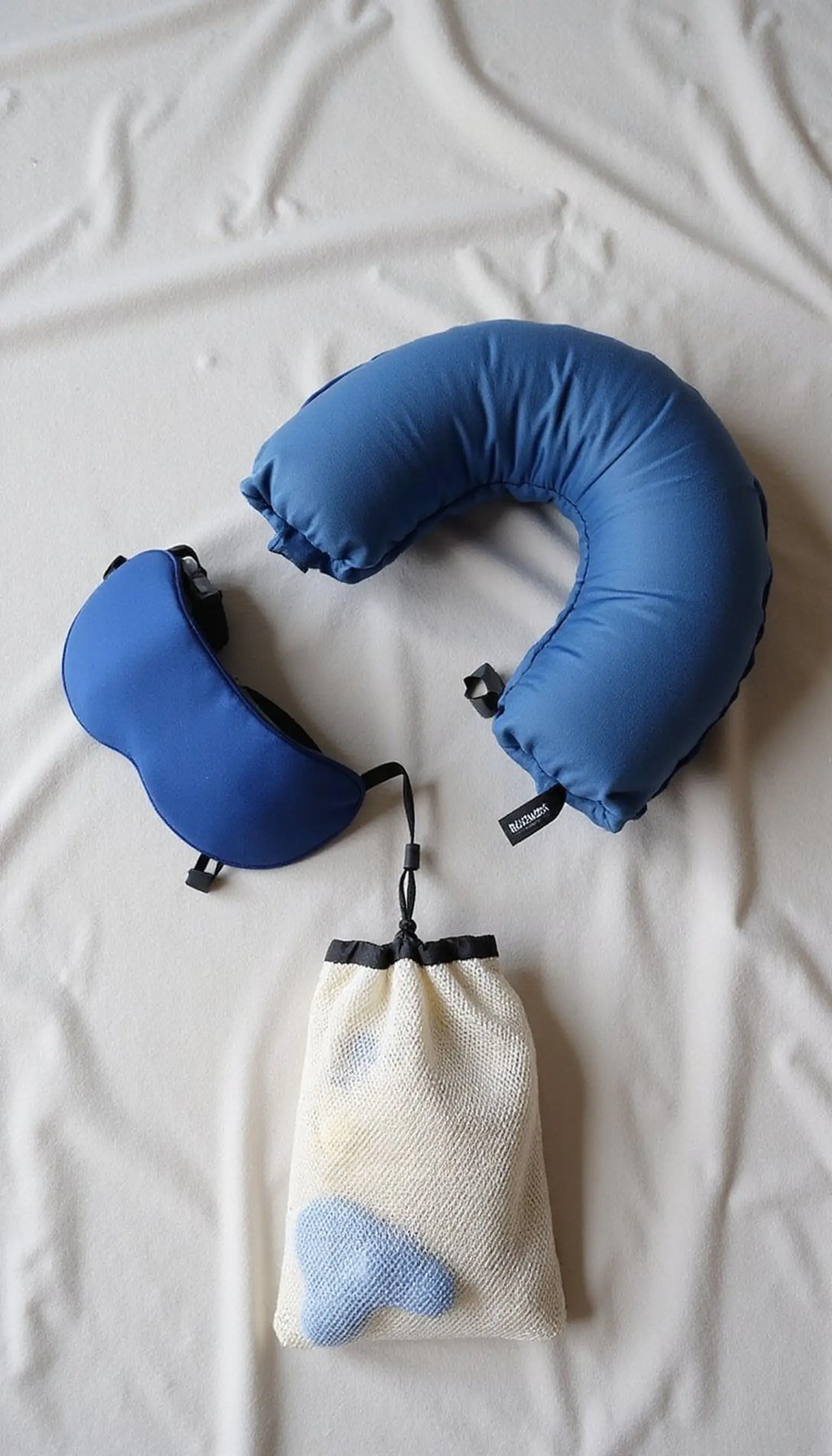 Neck pillow, eye mask, earplugs combo