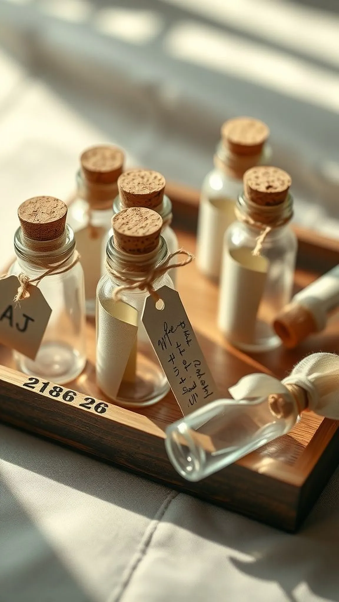 Message-in-a-bottle keepsakes for memory jars