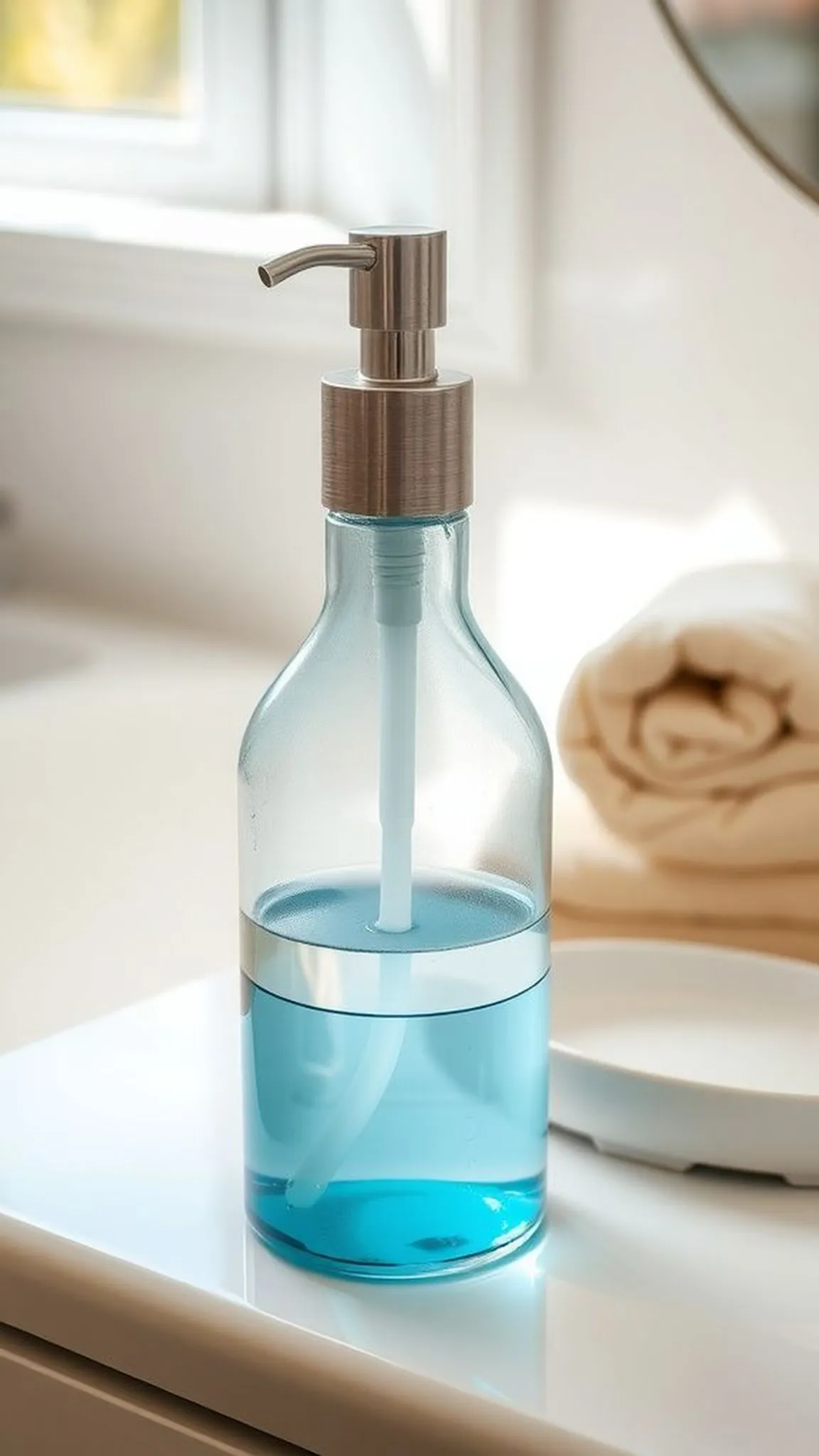Stylish soap dispenser from a recycled bottle
