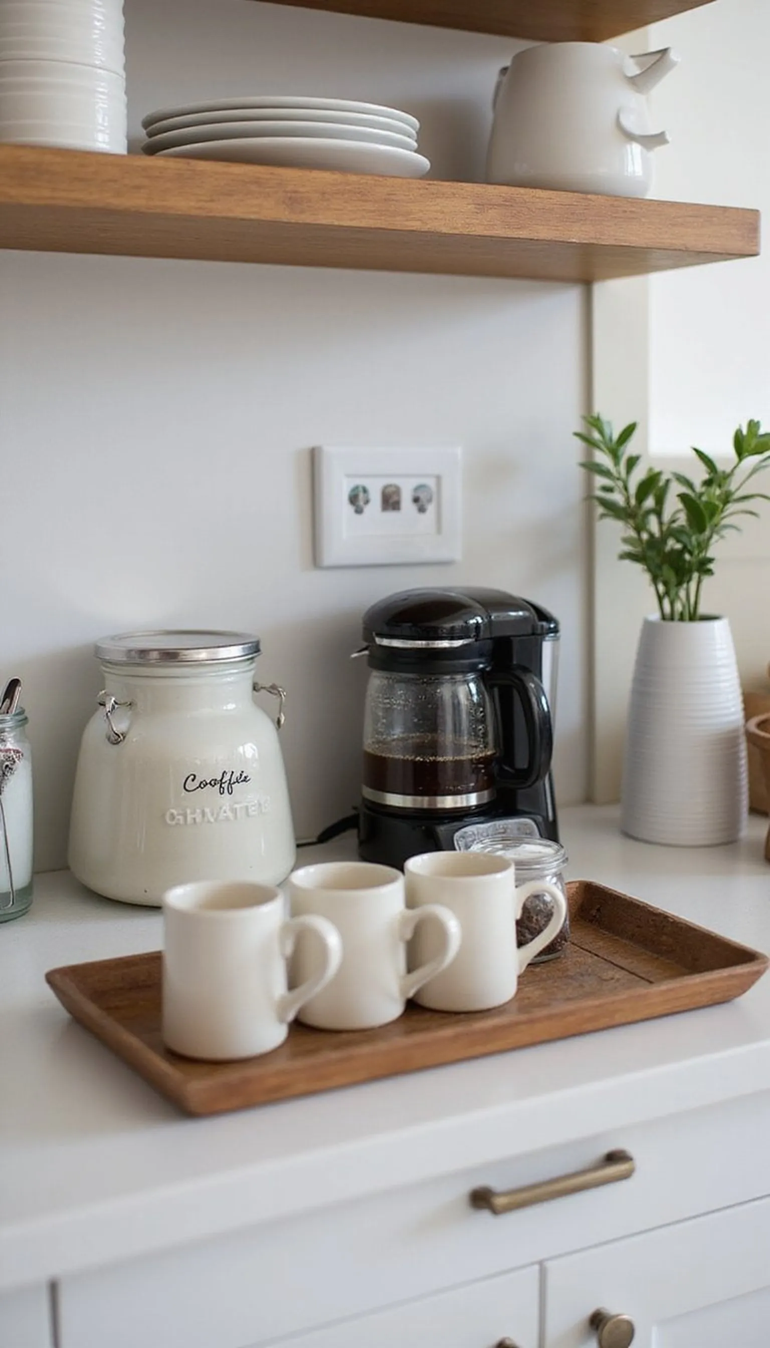 Guest-friendly coffee station corner