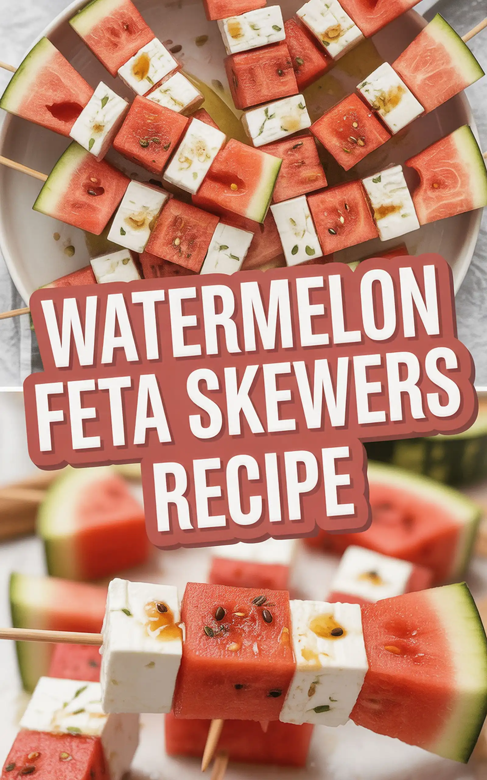 Watermelon Feta Skewers Recipe - easy recipe with step by step instructions