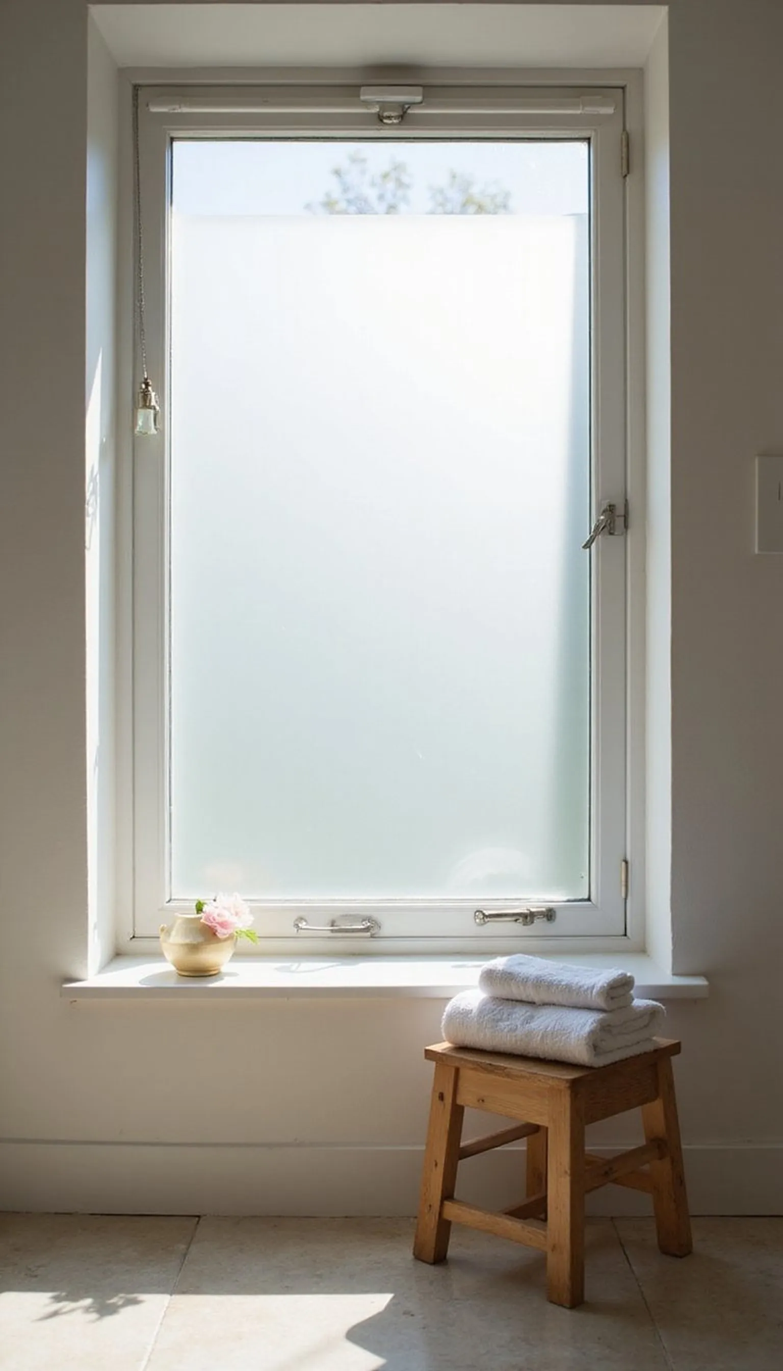 Frosted privacy film: clear but private windows