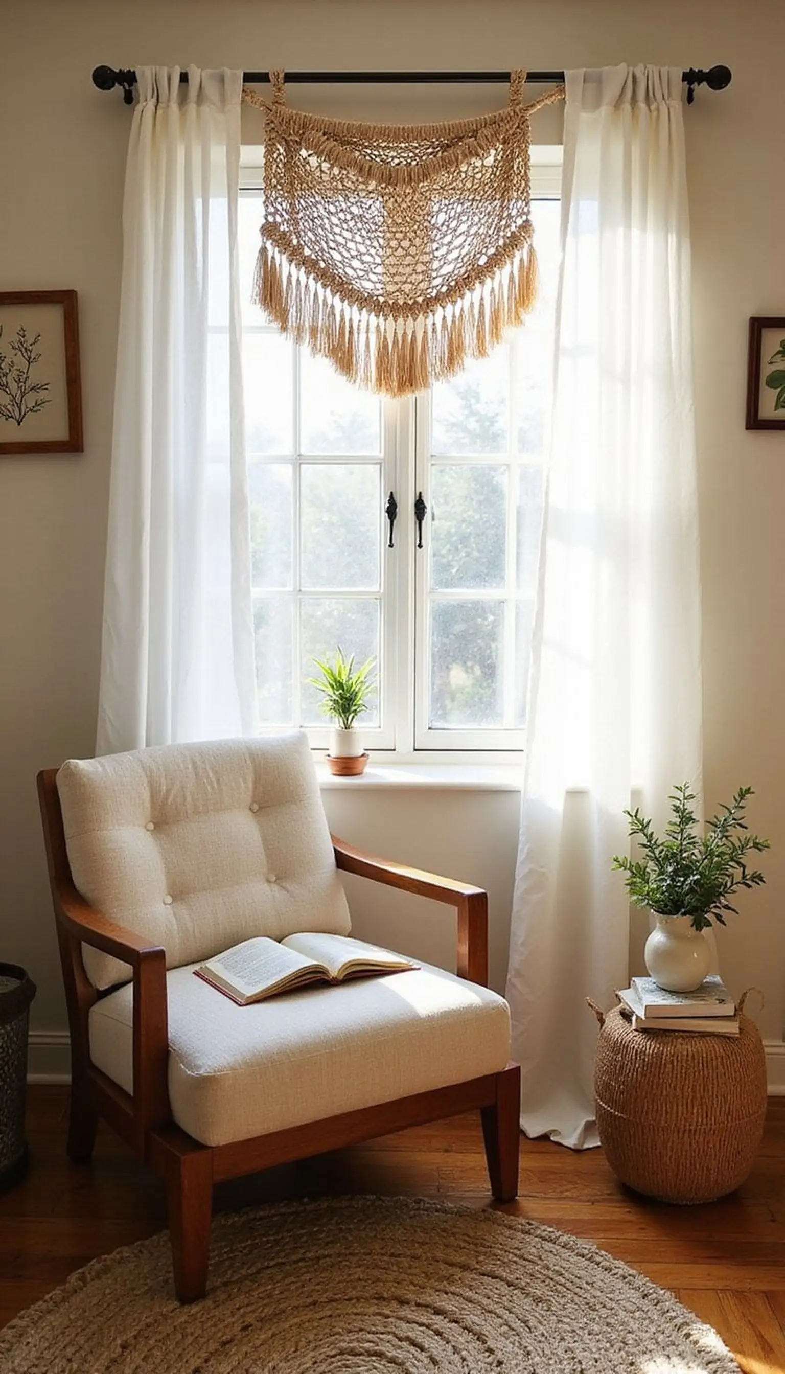Macramé panels for boho privacy and texture