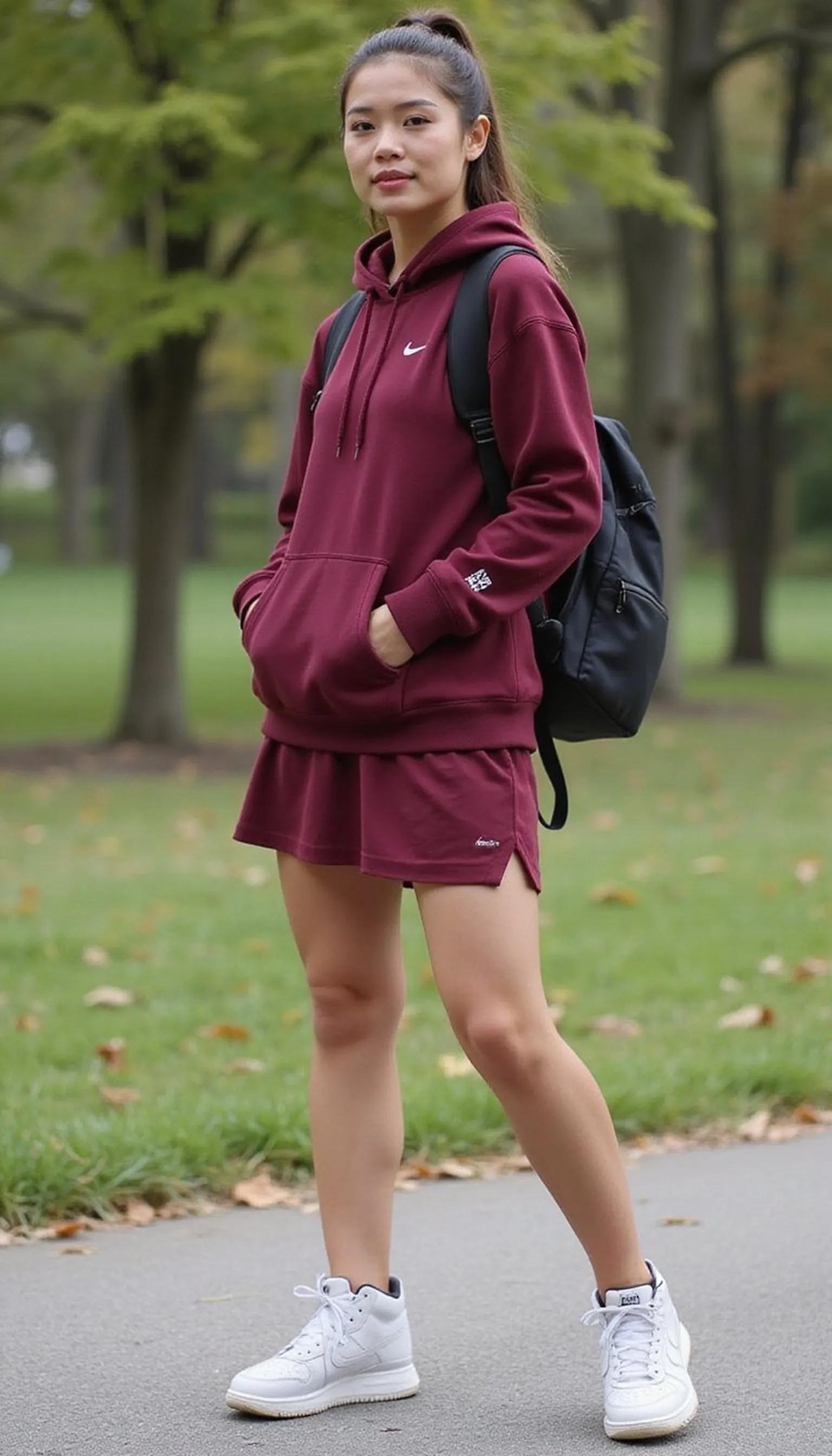 Sporty Edge With Hoodie and High-Top Sneakers